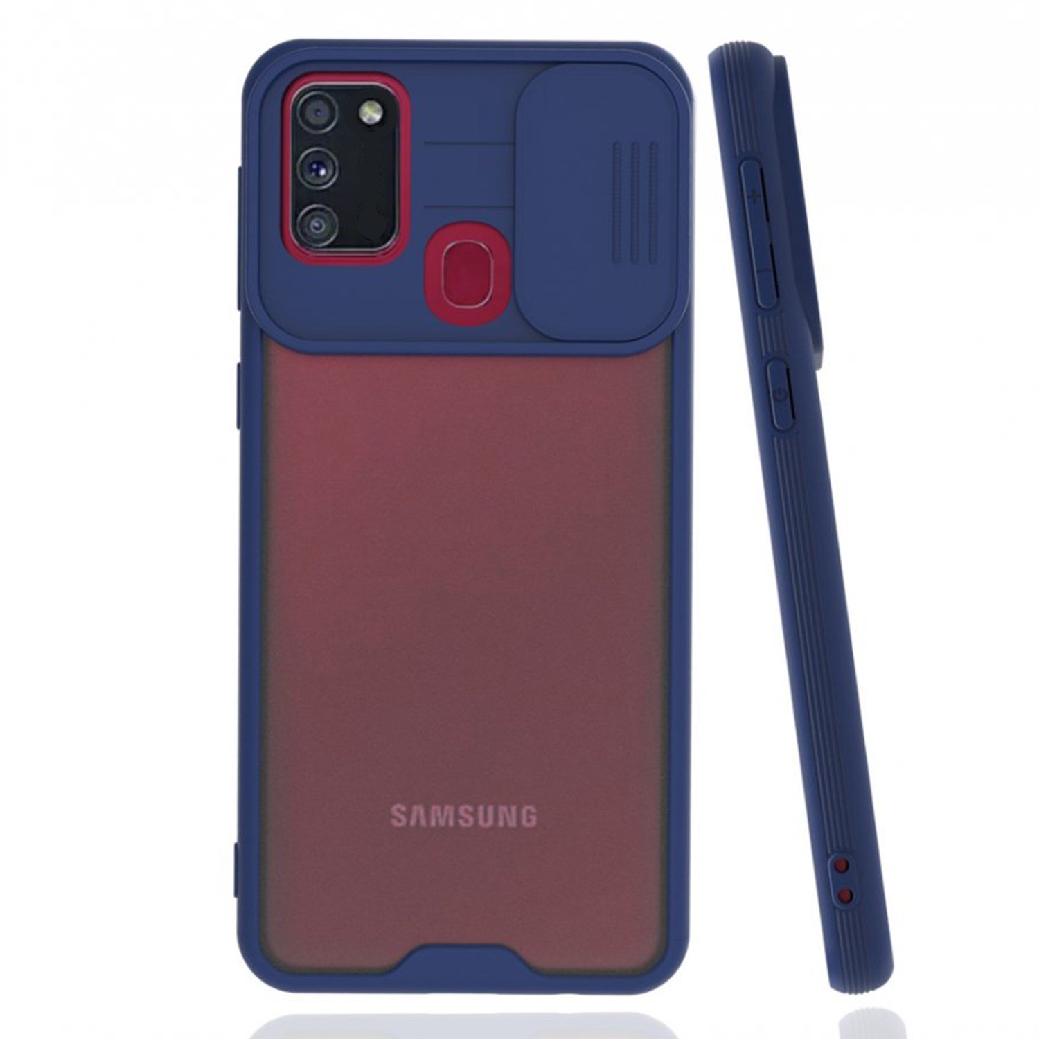 Nettech Samsung Galaxy M21 Uyumlu Platin Kamera Kızaklı Arka Koruma Kılıf NT-86690
