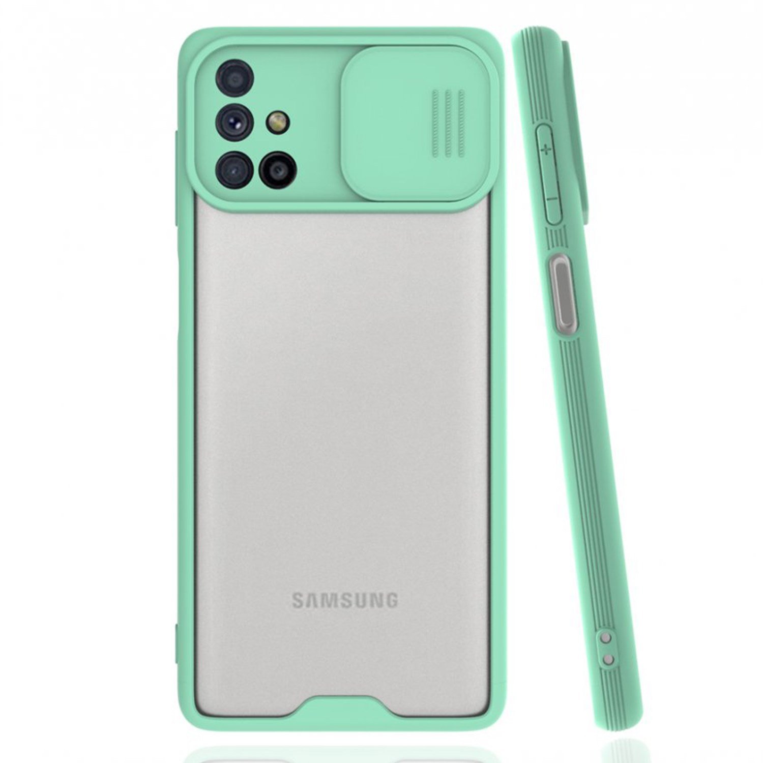 Nettech Samsung Galaxy M31S Uyumlu Platin Kamera Kızaklı Arka Koruma Kılıf NT-86704