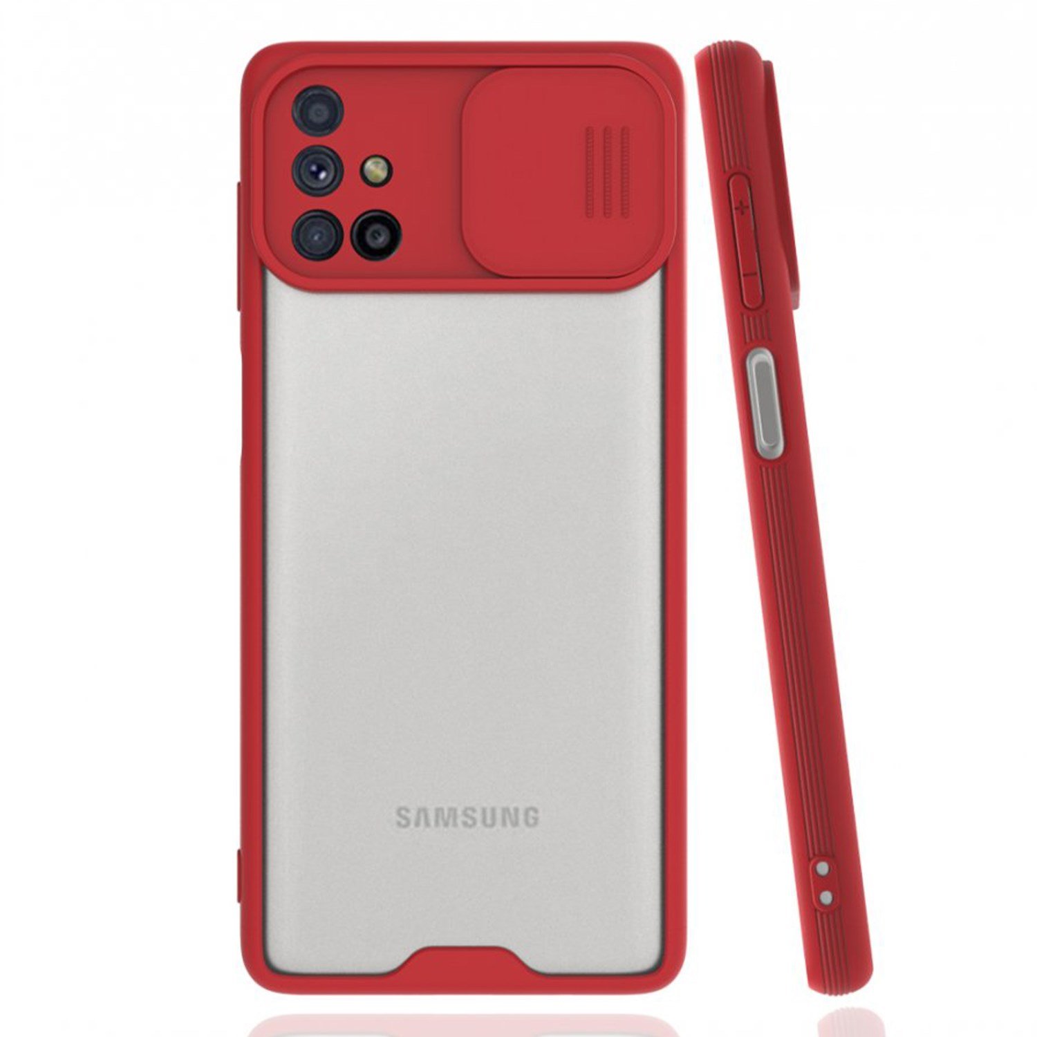 Nettech Samsung Galaxy M31S Uyumlu Platin Kamera Kızaklı Arka Koruma Kılıf NT-86704