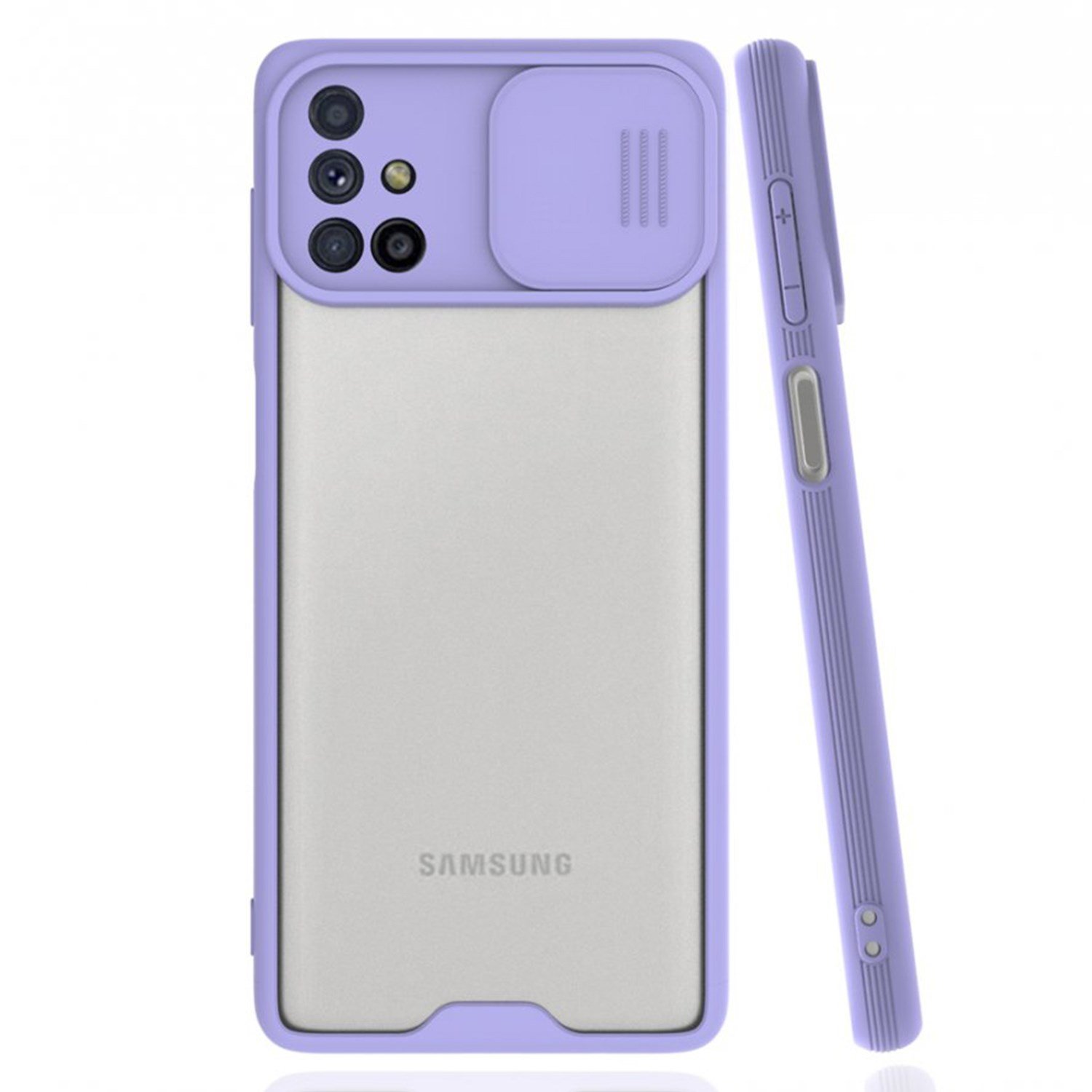 Nettech Samsung Galaxy M51 Uyumlu Platin Kamera Kızaklı Arka Koruma Kılıf NT-86696