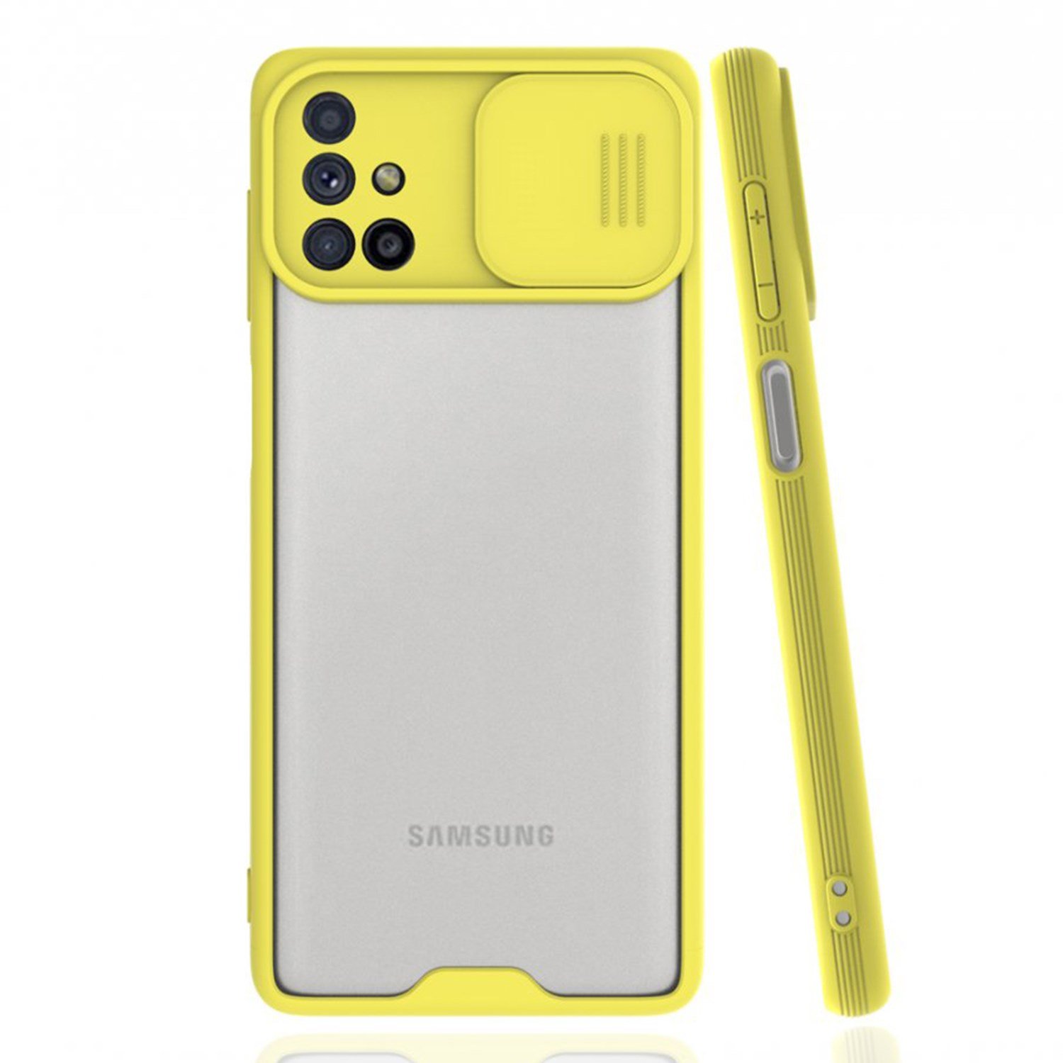 Nettech Samsung Galaxy M51 Uyumlu Platin Kamera Kızaklı Arka Koruma Kılıf NT-86696