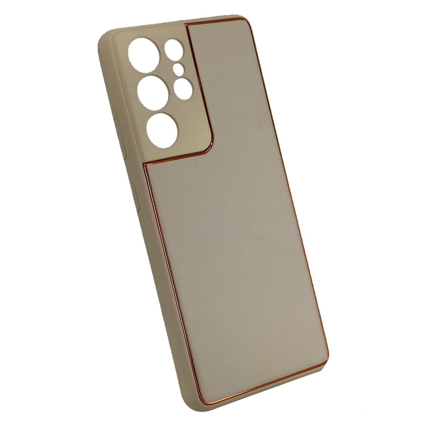 Nettech Samsung Galaxy S21 Ultra Uyumlu Coco Leather Seri Arka Koruma Kılıf NT-93507