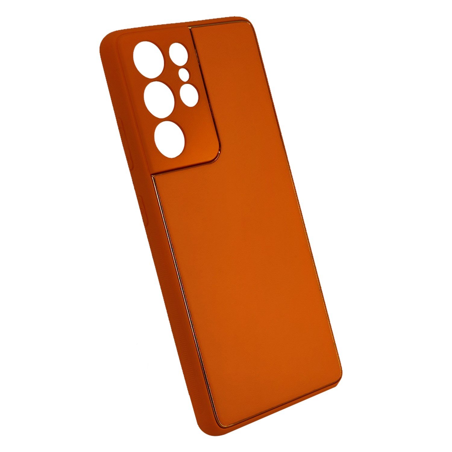 Nettech Samsung Galaxy S21 Ultra Uyumlu Coco Leather Seri Arka Koruma Kılıf NT-93507