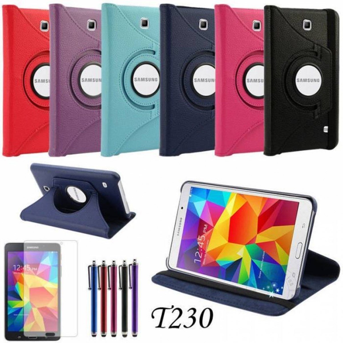 Nettech Samsung Galaxy T230 Tab 4 7.0 Uyumlu 360 Kapaklı Kılıf VR-9108