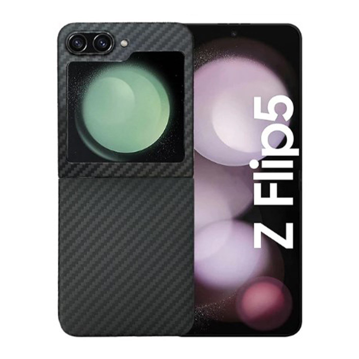 Nettech Samsung Galaxy Z Flip 5 Uyumlu NT-N018 Kevlar Carbon Arka Koruma Kılıf NT-106458