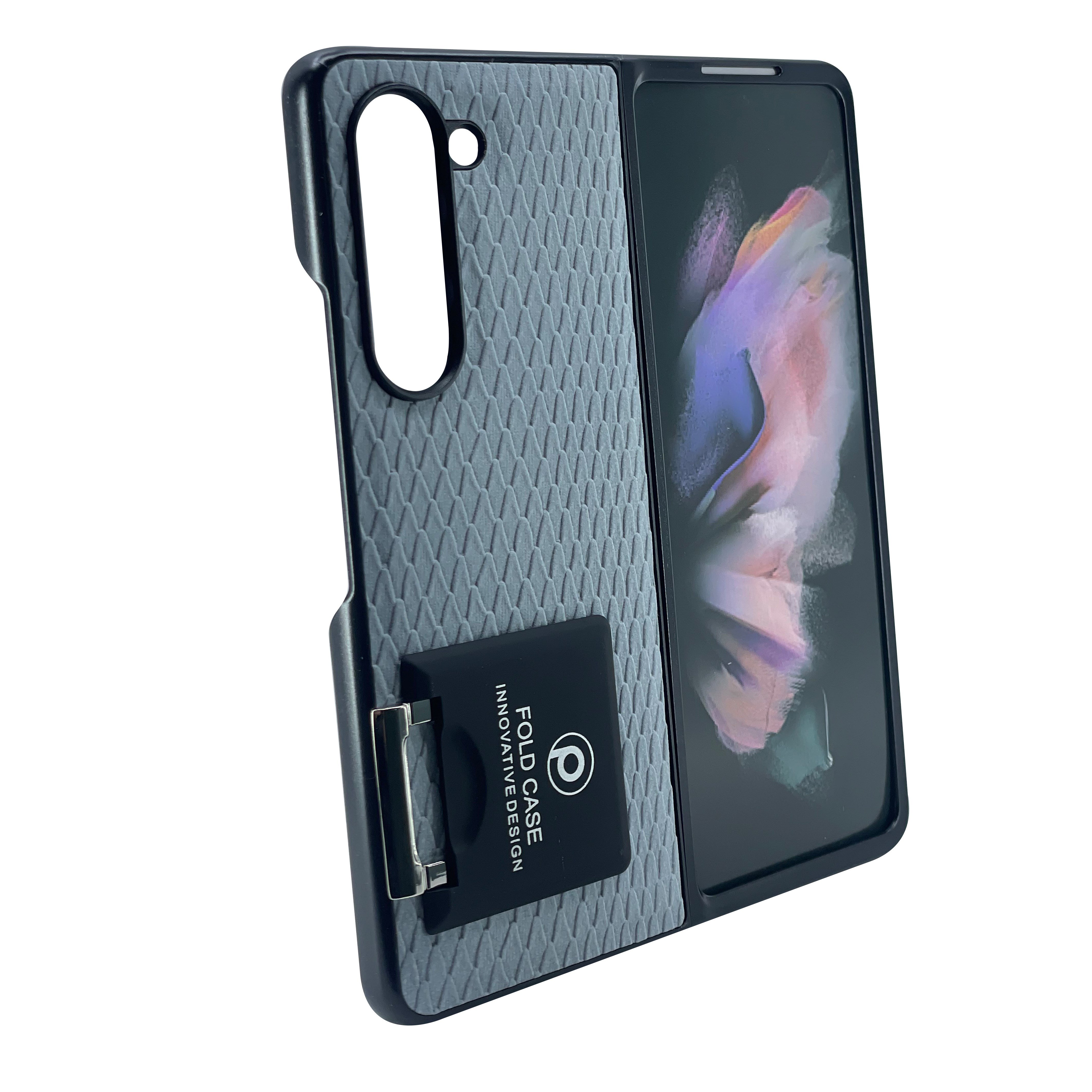 Nettech Samsung Galaxy Z Fold 4 Uyumlu Suni Deri Arka Koruma Kılıf NT-104182