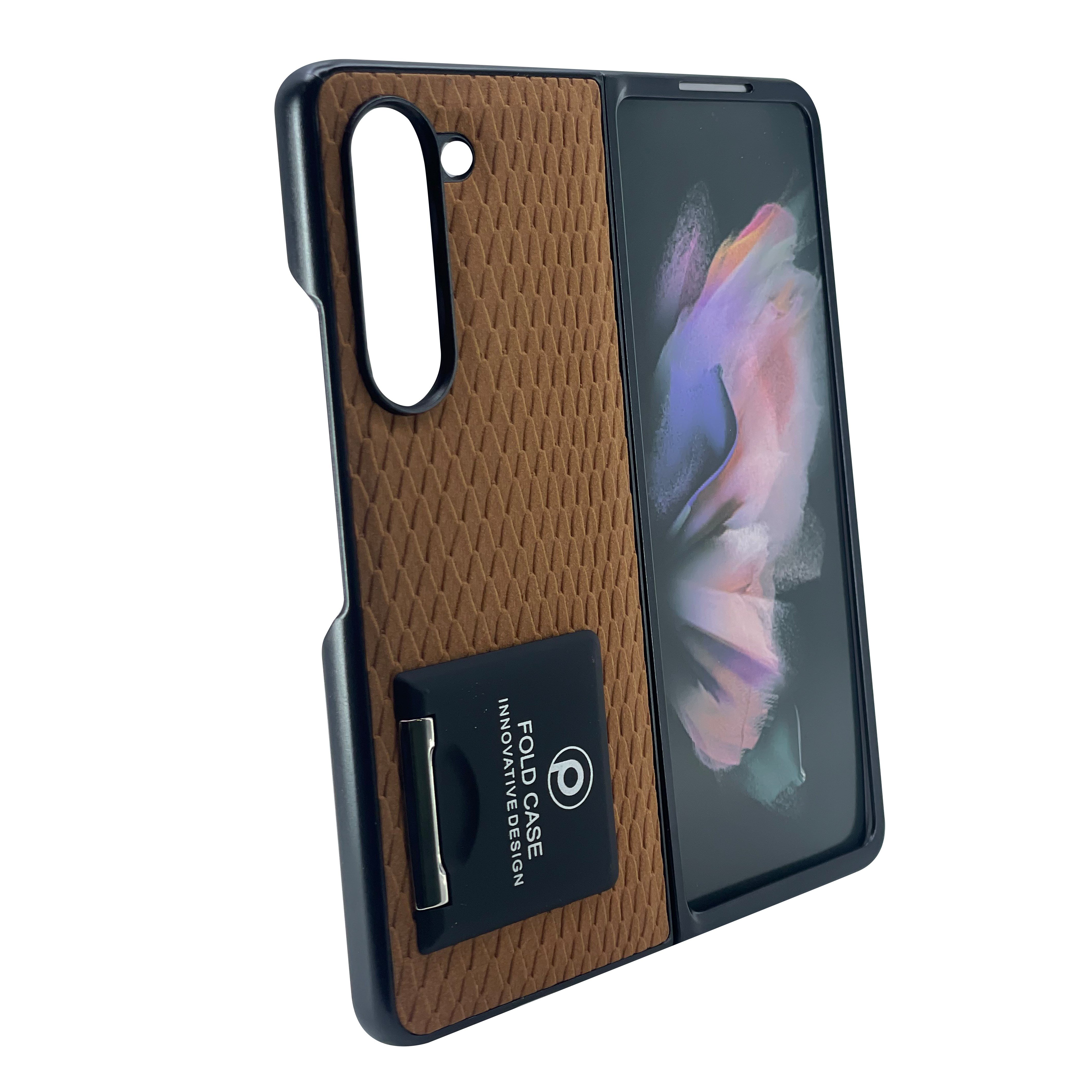 Nettech Samsung Galaxy Z Fold 4 Uyumlu Suni Deri Arka Koruma Kılıf NT-104182