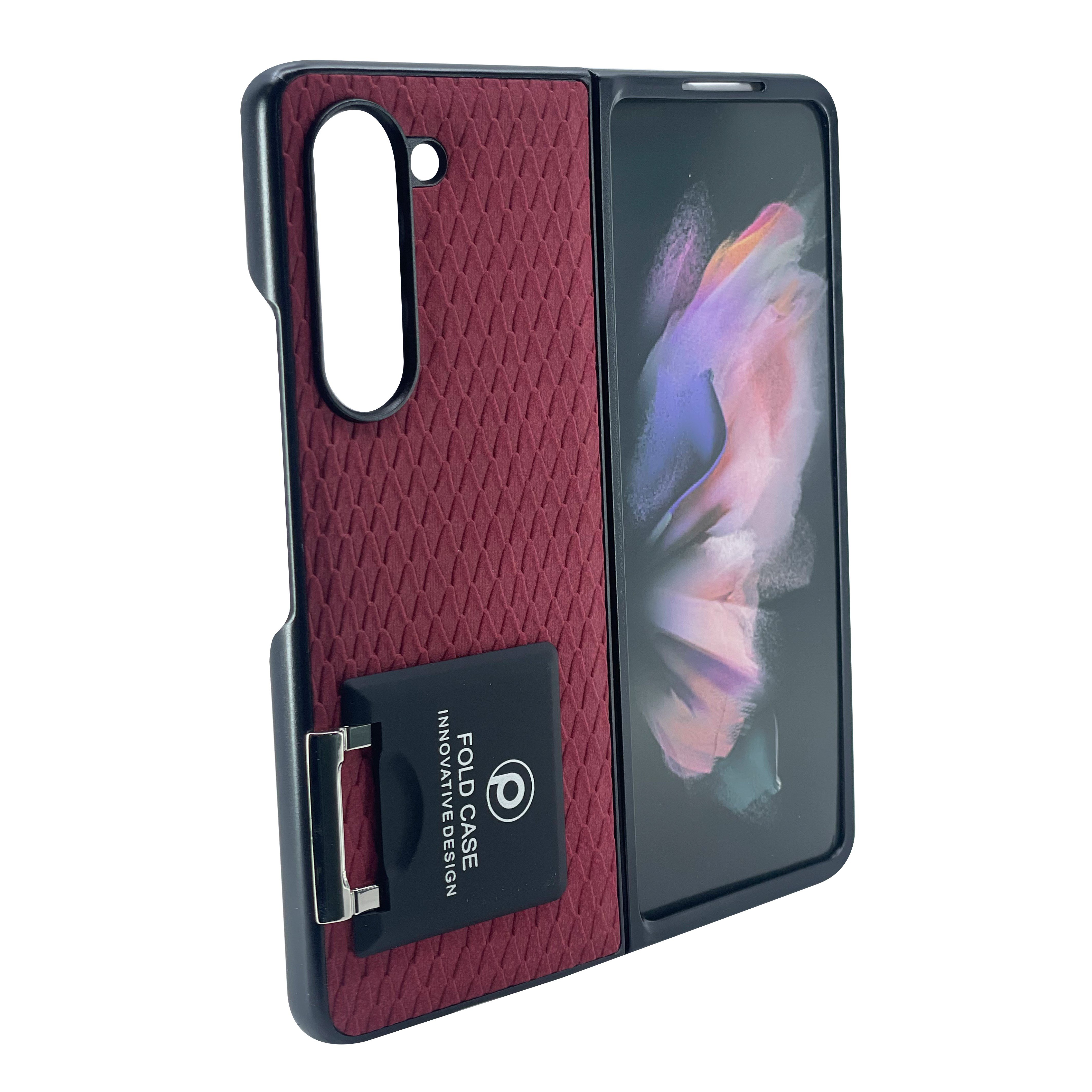 Nettech Samsung Galaxy Z Fold 4 Uyumlu Suni Deri Arka Koruma Kılıf NT-104182