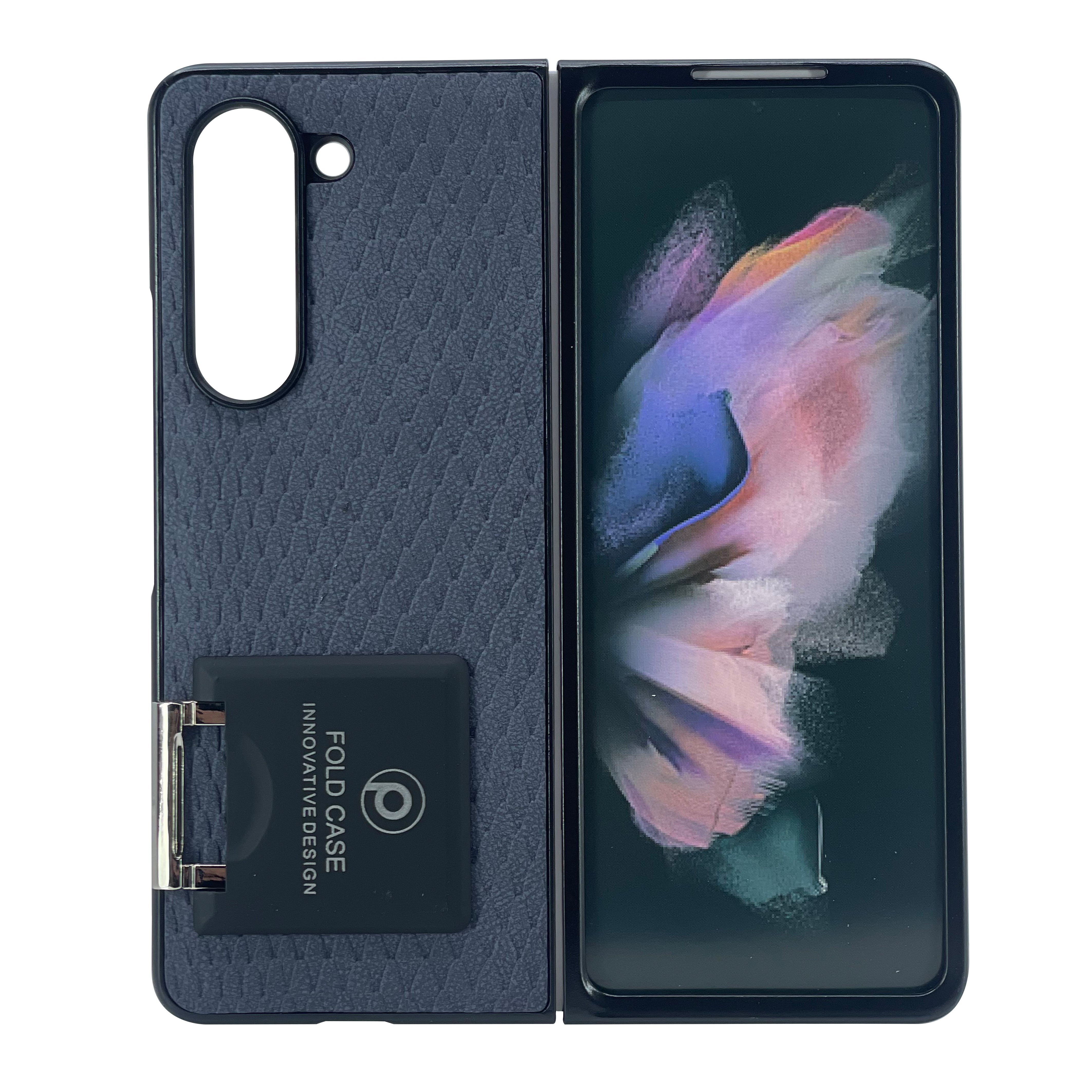 Nettech Samsung Galaxy Z Fold 5 Uyumlu Suni Deri Arka Koruma Kılıf NT-104175