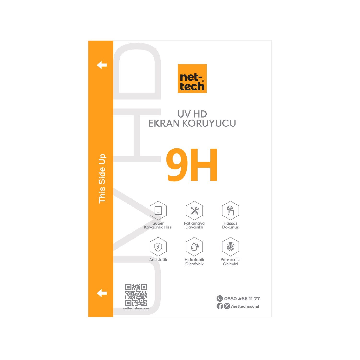Nettech Uyumlu Ön Koruma 9D UV HD Nano Ekran Koruyucu NT-112816