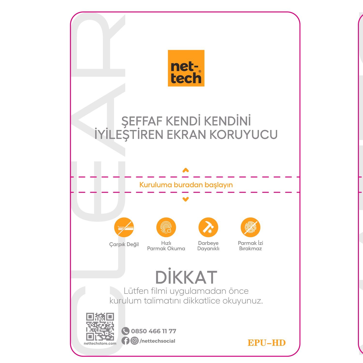 Nettech Uyumlu Ön Koruma Telefon Mat Kesme Nano Ekran Koruyucu NT-85101
