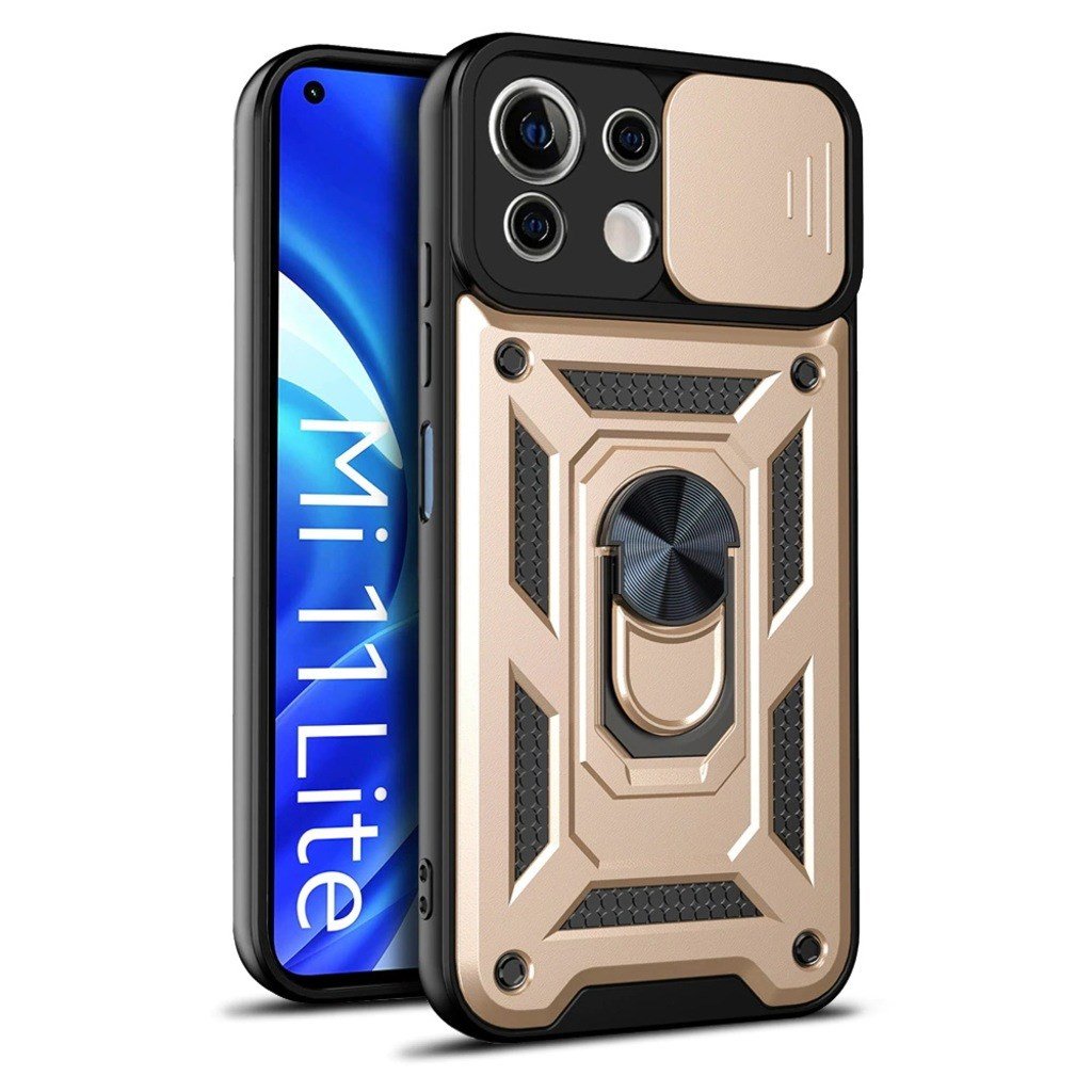 Nettech Xiaomi Mi 11 Lite Uyumlu Kızaklı Panzer Seri Arka Koruma Kılıf NT-86255