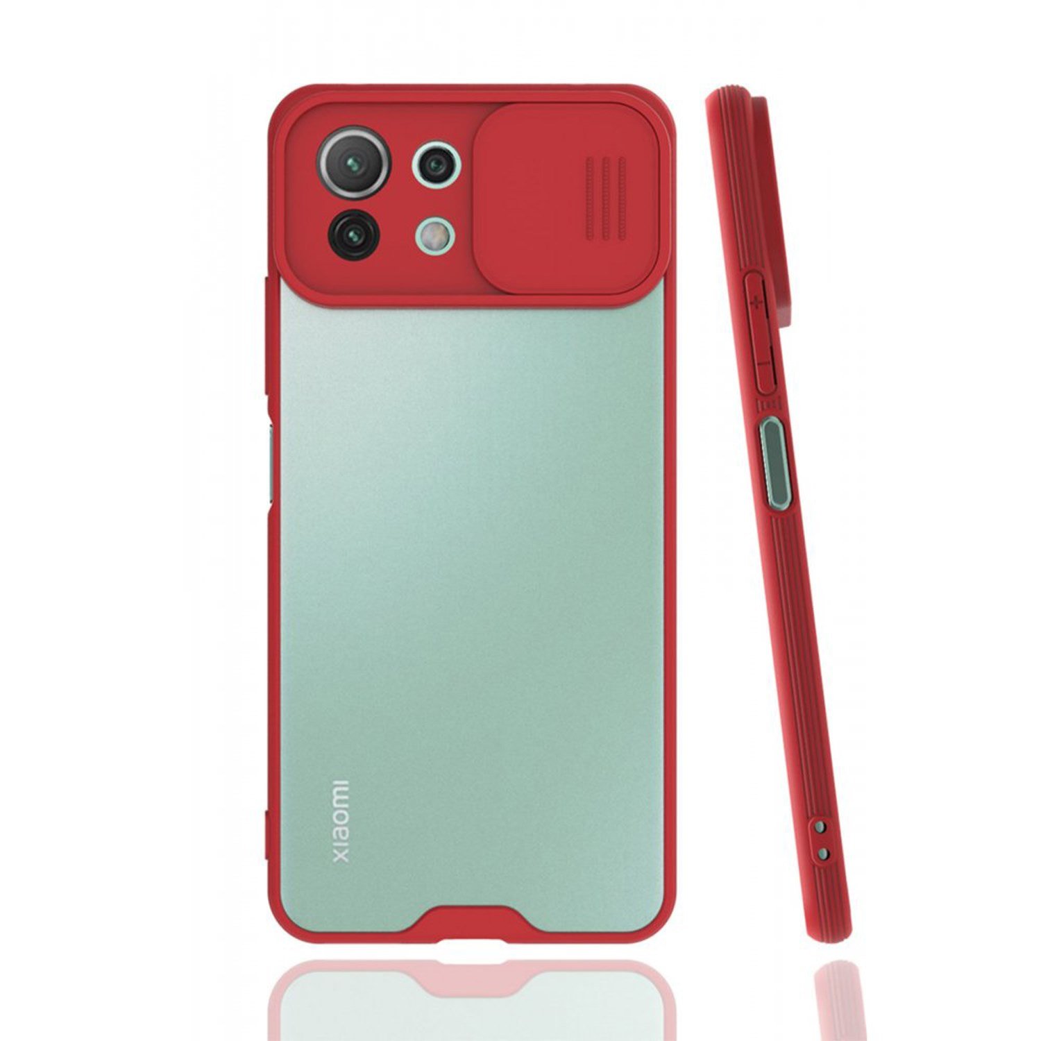 Nettech Xiaomi Mi 11 Lite Uyumlu Platin Kamera Kızaklı Arka Koruma Kılıf NT-86853