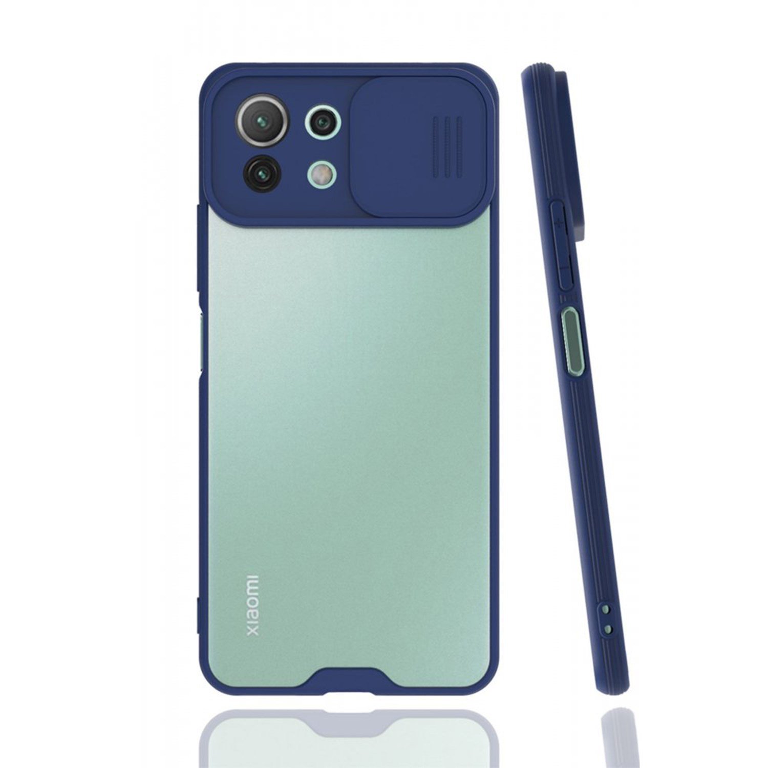 Nettech Xiaomi Mi 11 Lite Uyumlu Platin Kamera Kızaklı Arka Koruma Kılıf NT-86853