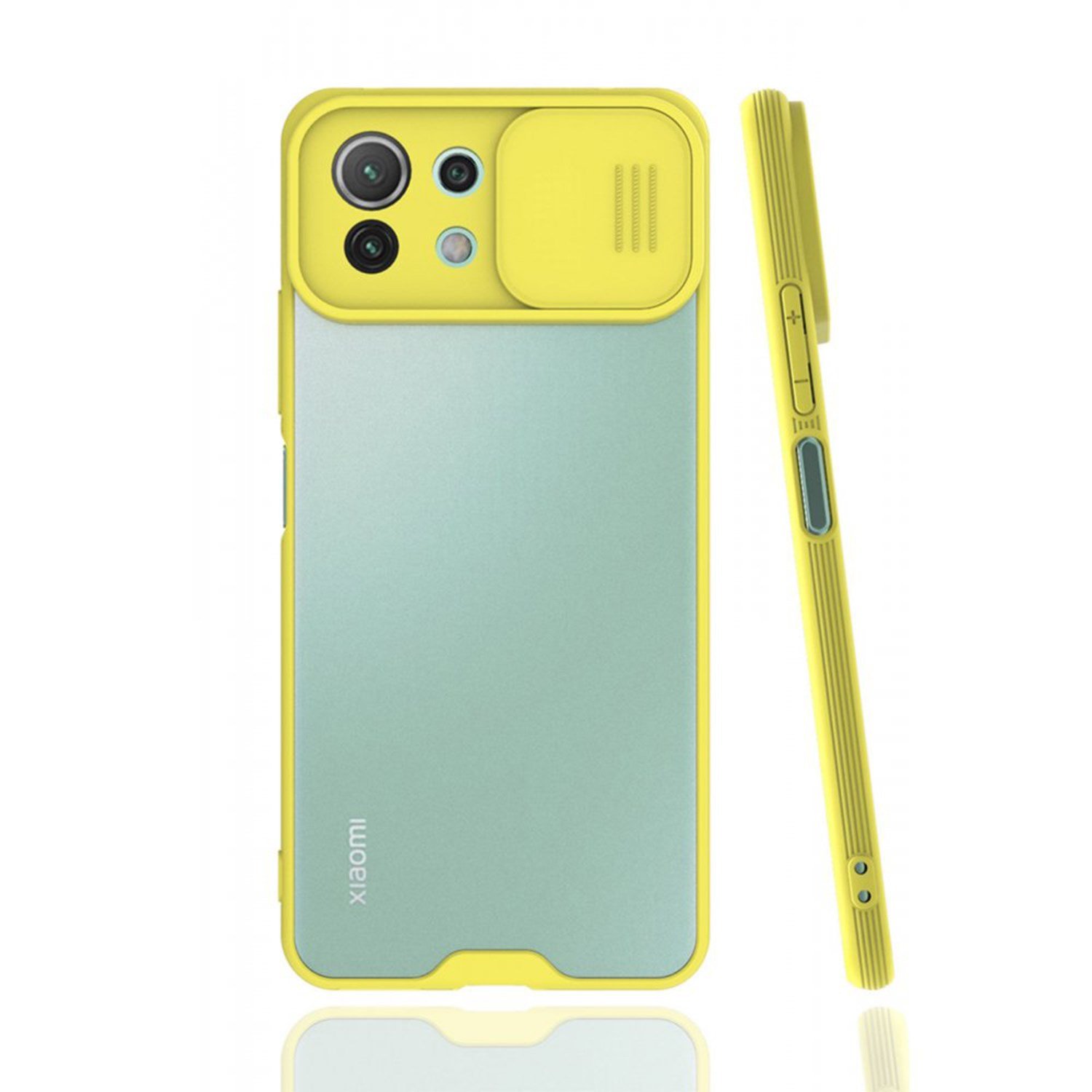Nettech Xiaomi Mi 11 Lite Uyumlu Platin Kamera Kızaklı Arka Koruma Kılıf NT-86853