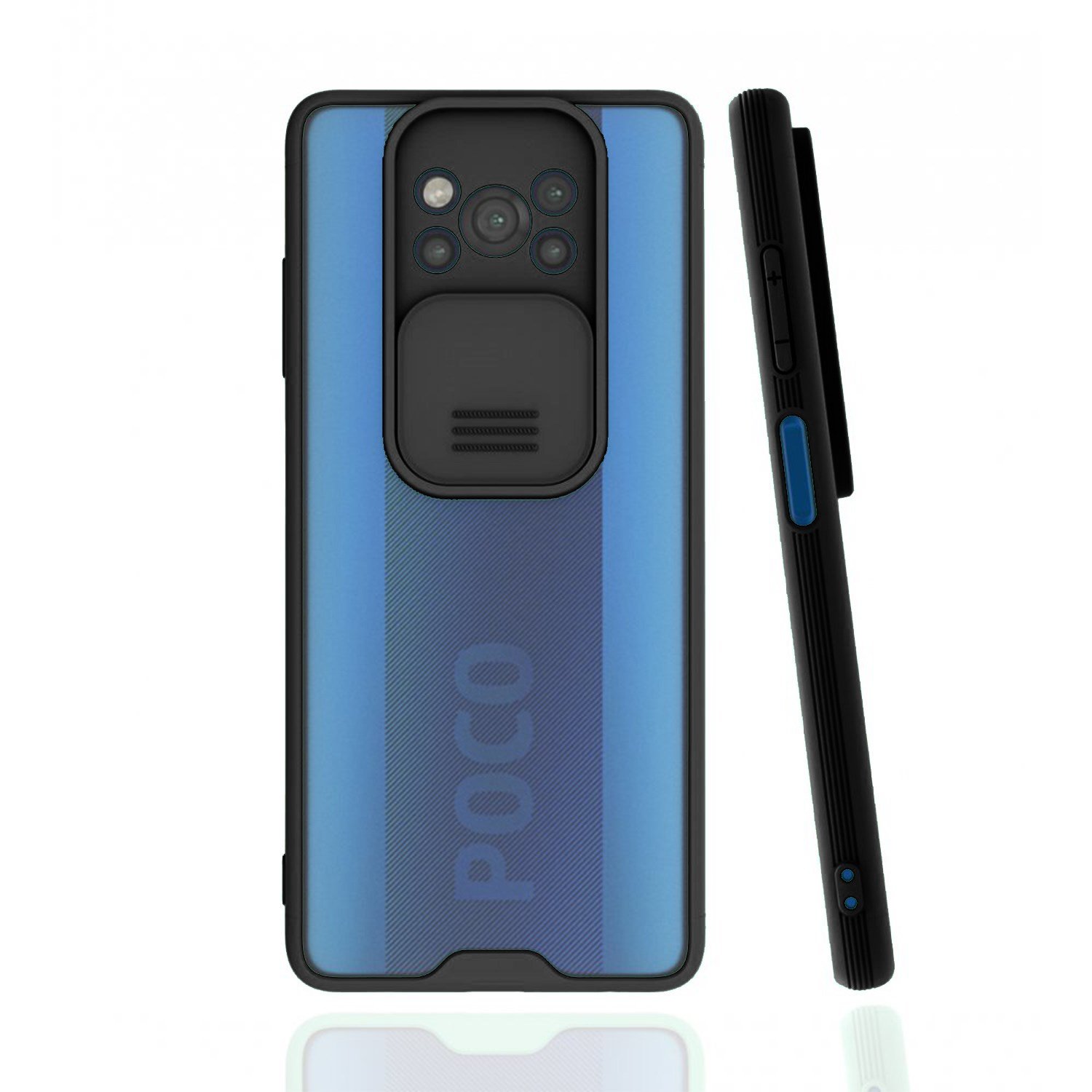 Nettech Xiaomi Poco X3 NFC Uyumlu Platin Kamera Kızaklı Arka Koruma Kılıf NT-86847