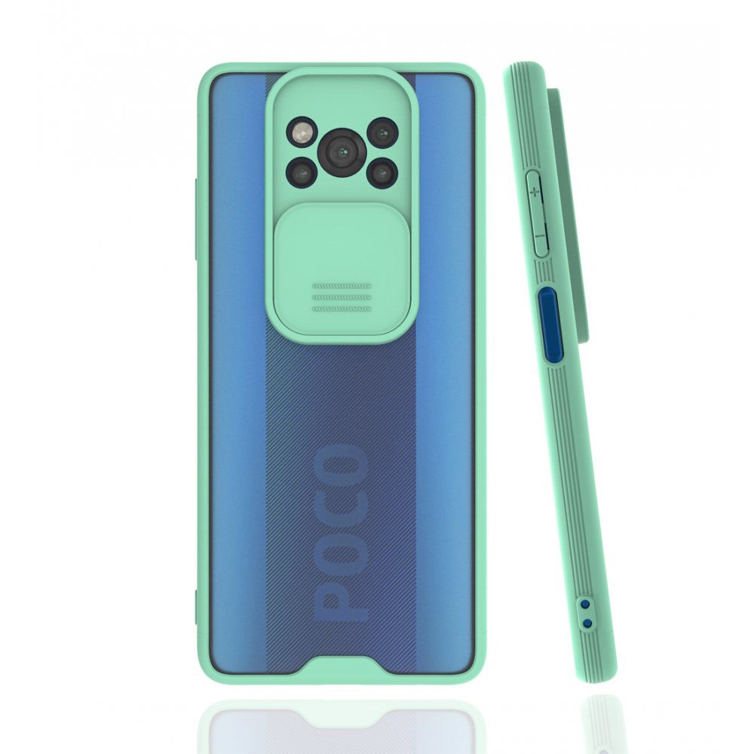 Nettech Xiaomi Poco X3 NFC Uyumlu Platin Kamera Kızaklı Arka Koruma Kılıf NT-86847