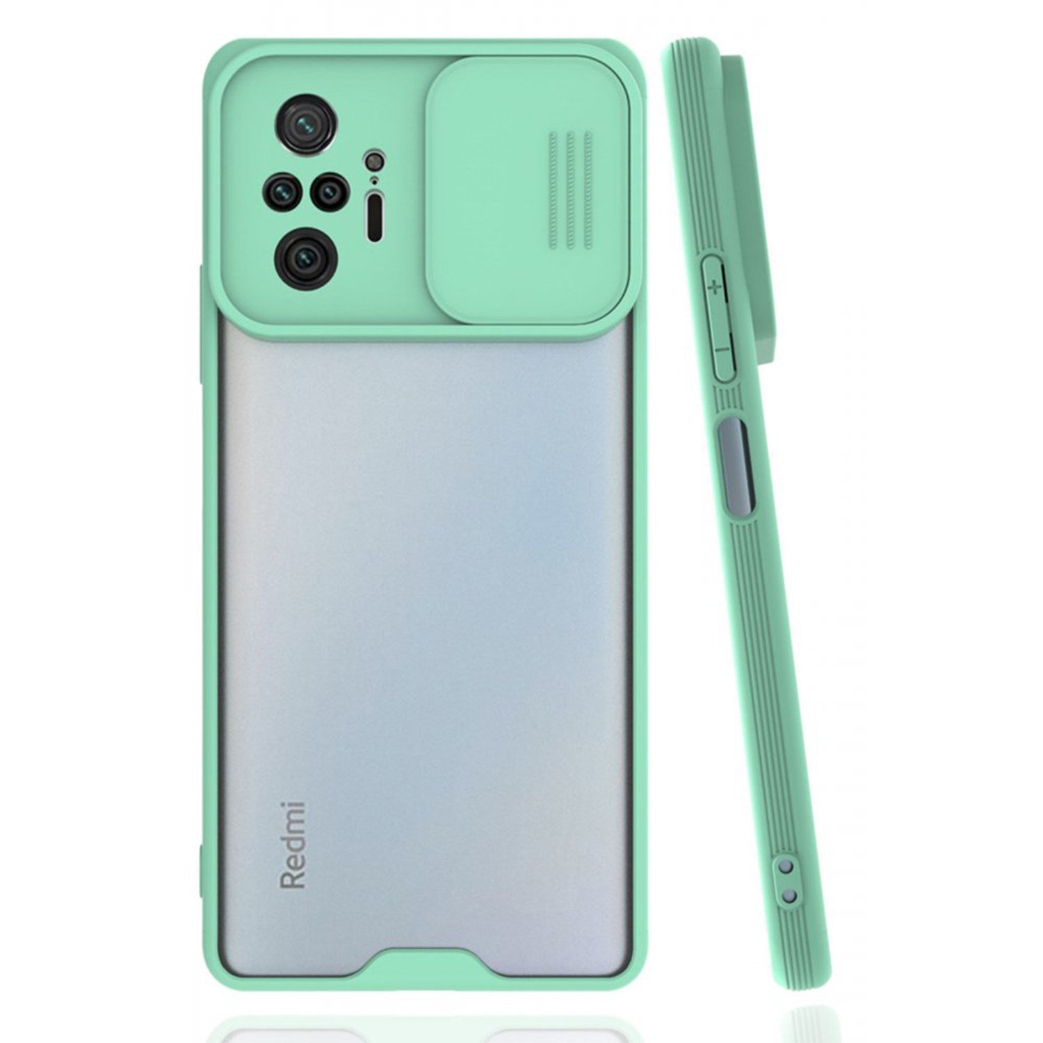 Nettech Xiaomi Redmi Note 10 Pro 4G Uyumlu Platin Kamera Kızaklı Arka Koruma Kılıf NT-86811