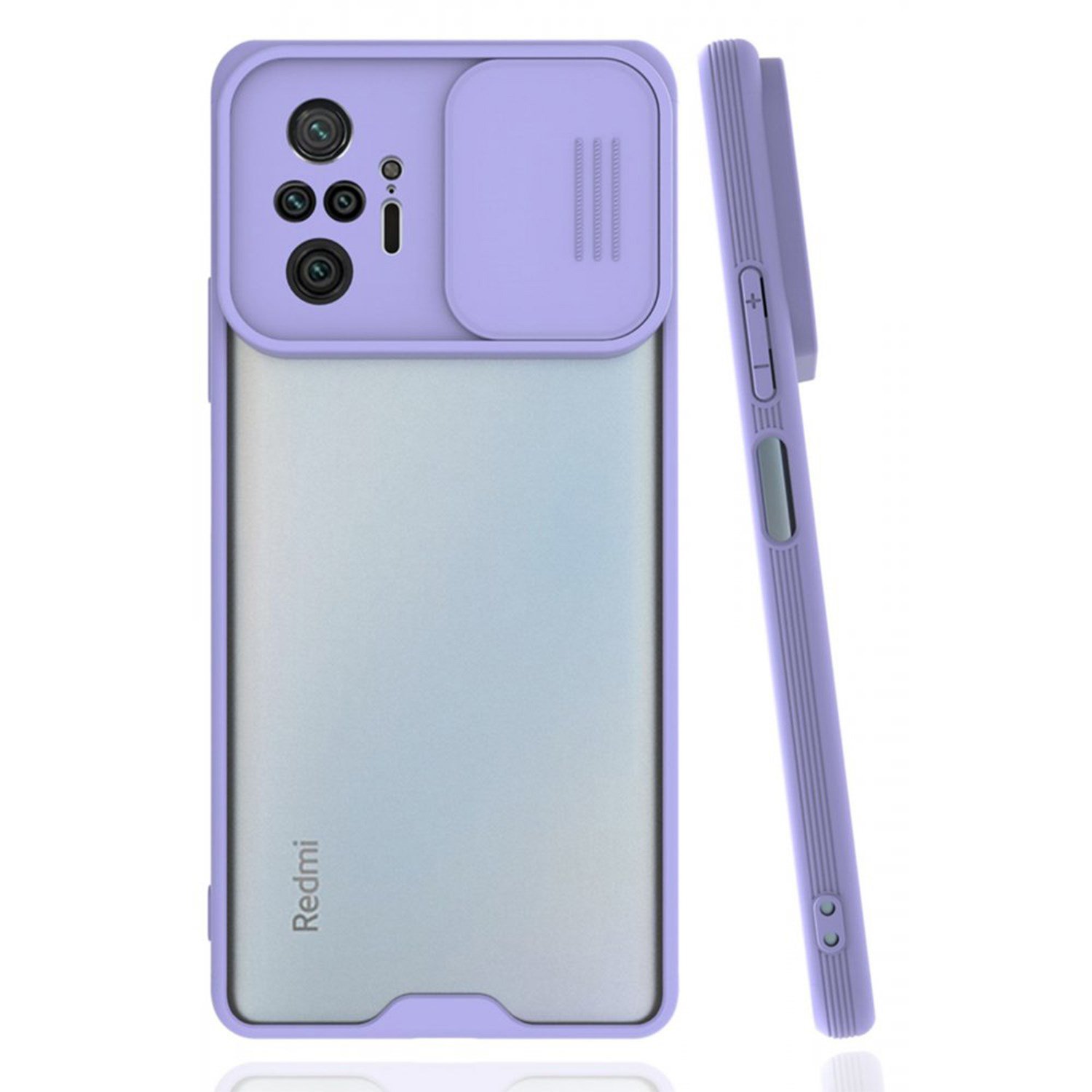 Nettech Xiaomi Redmi Note 10 Pro 4G Uyumlu Platin Kamera Kızaklı Arka Koruma Kılıf NT-86811