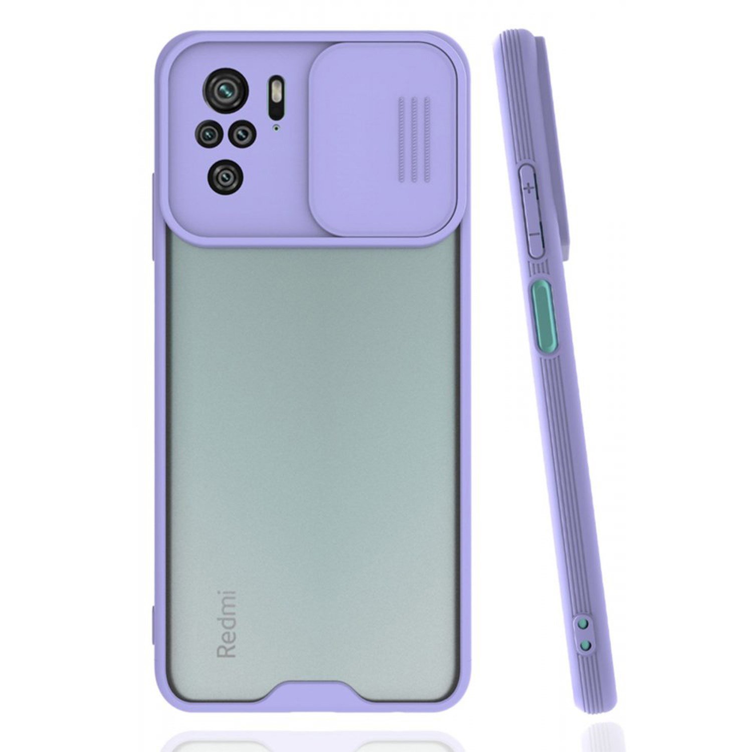 Nettech Xiaomi Redmi Note 10 Uyumlu Platin Kamera Kızaklı Arka Koruma Kılıf NT-86805