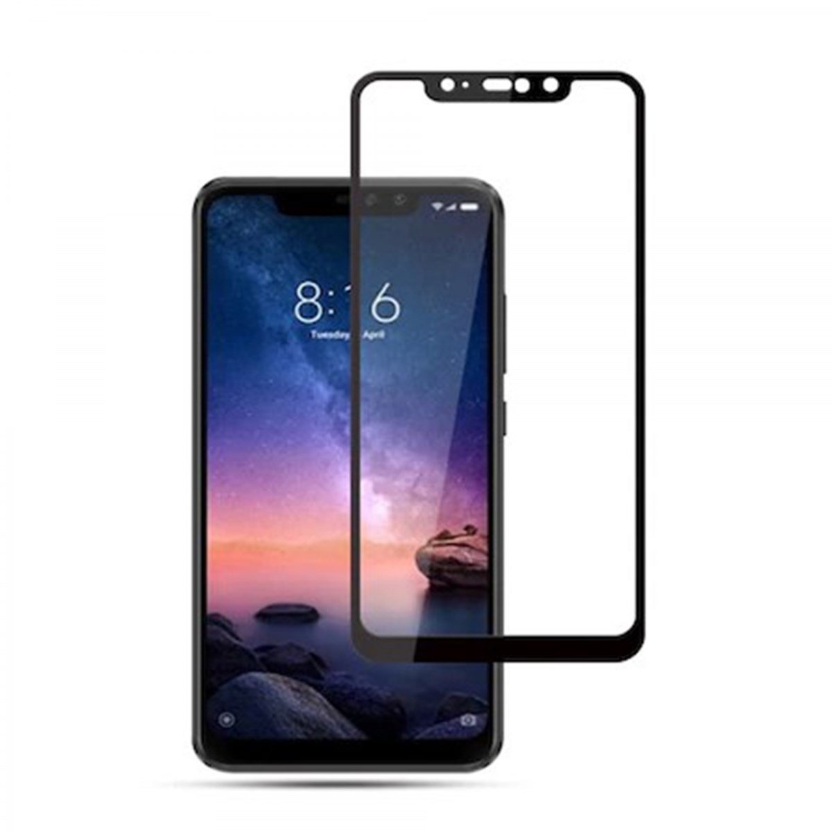 Nettech Xiaomi Redmi Note 6 Pro Uyumlu 5D Glas Full Cam Koruyucu VR-14861