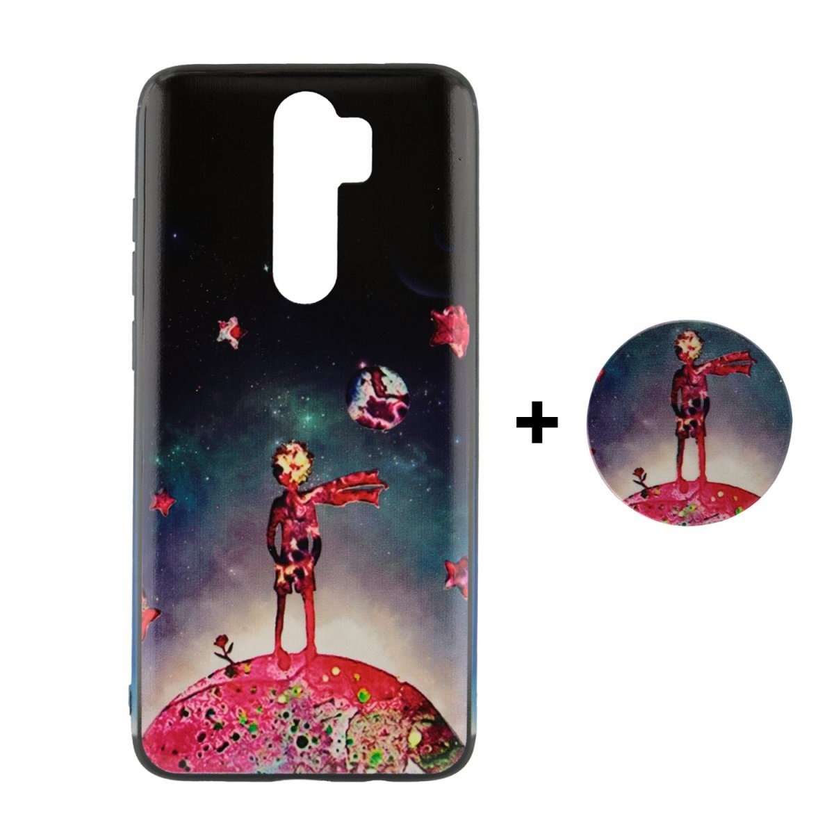 Nettech Xiaomi Redmi Note 8 Pro Uyumlu Desenli Popsocket Seri Arka Koruma Kılıf VR-20261