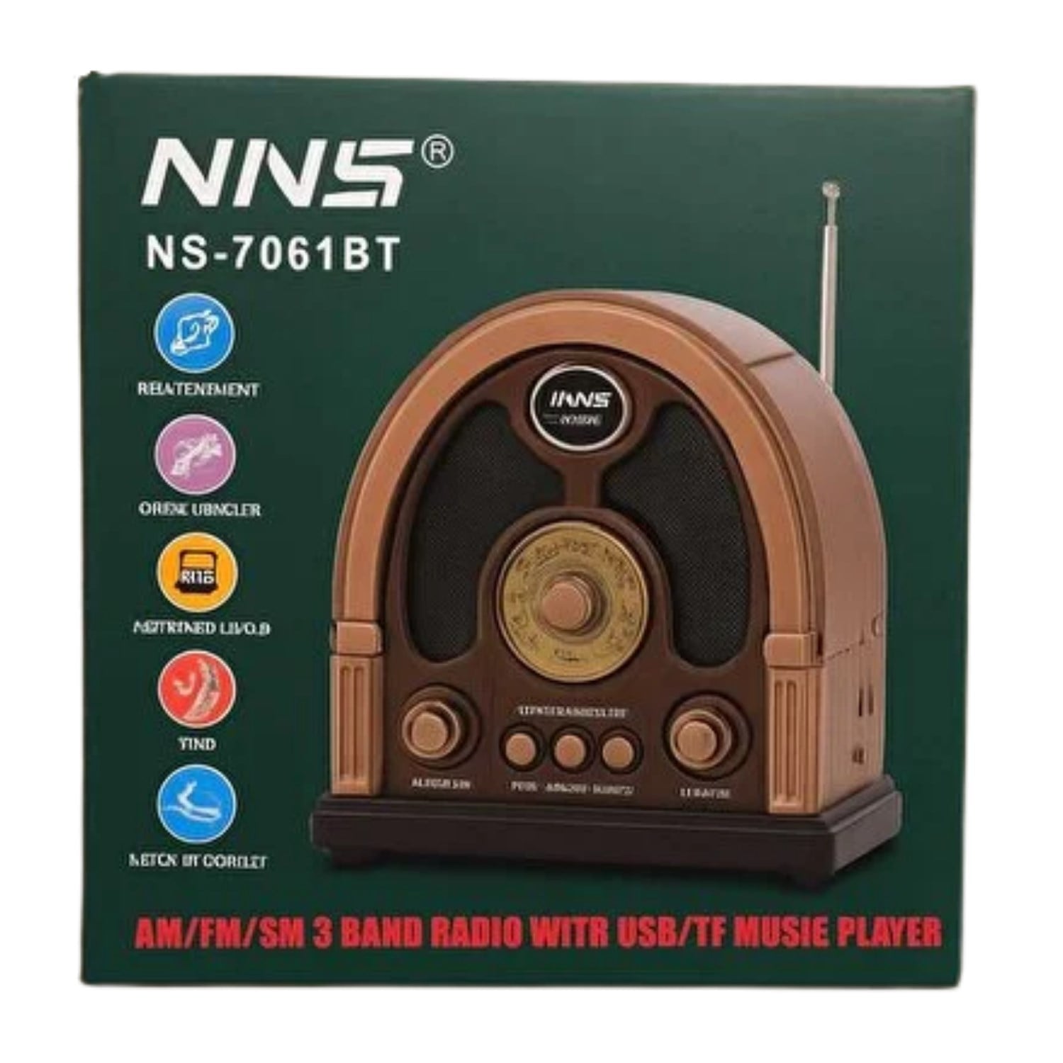 NNS NS-7061BT Nostalji Radyo Kablosuz Hoparlör - Speaker NT-118008