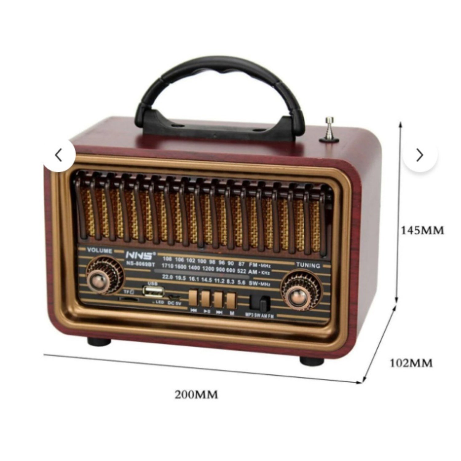 NNS NS-8069BT Nostalji Radyo Kablosuz Hoparlör - Speaker NT-118009