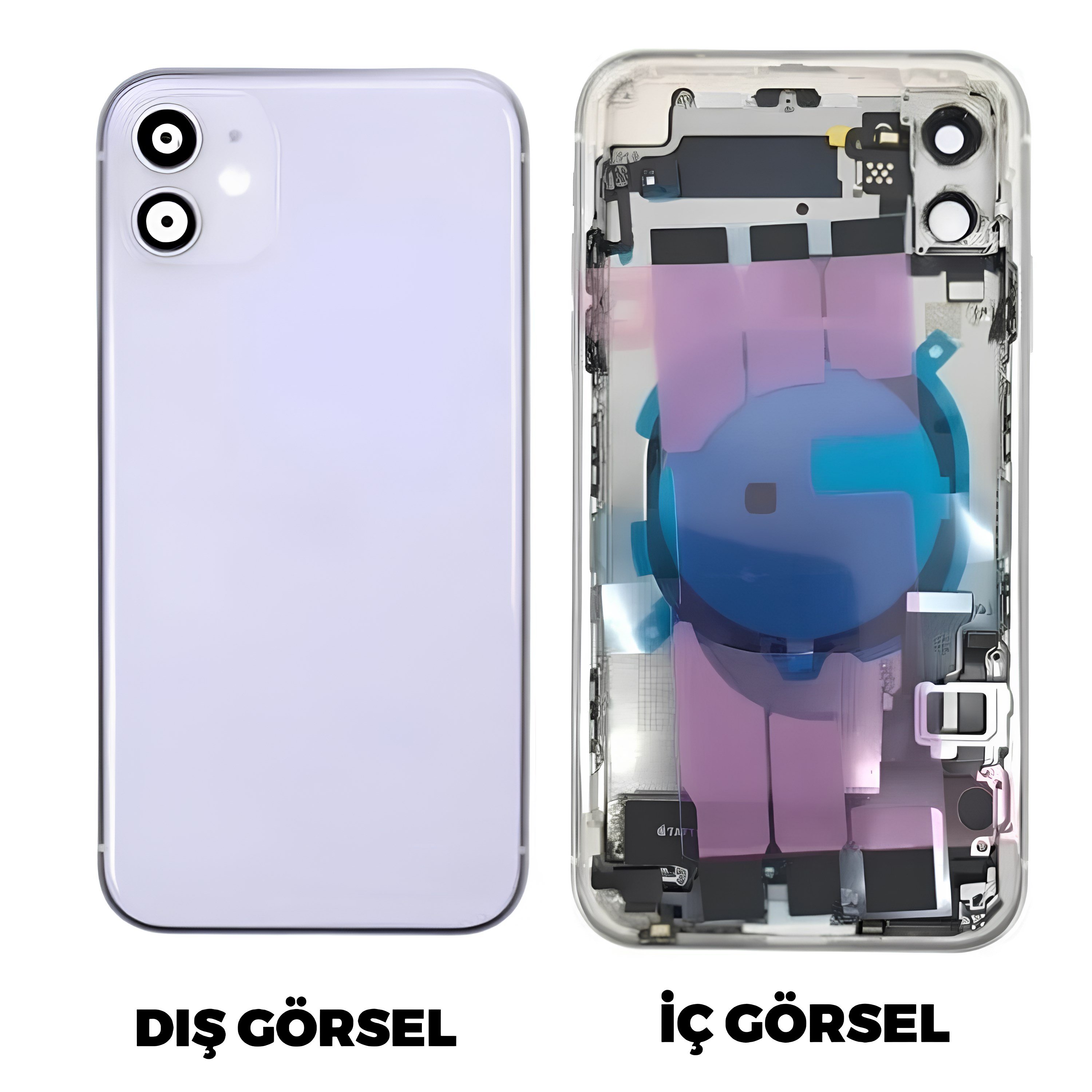 Teknonet Apple iPhone 11 Uyumlu Batarya Kapaklı Boş Kasa NT-81065