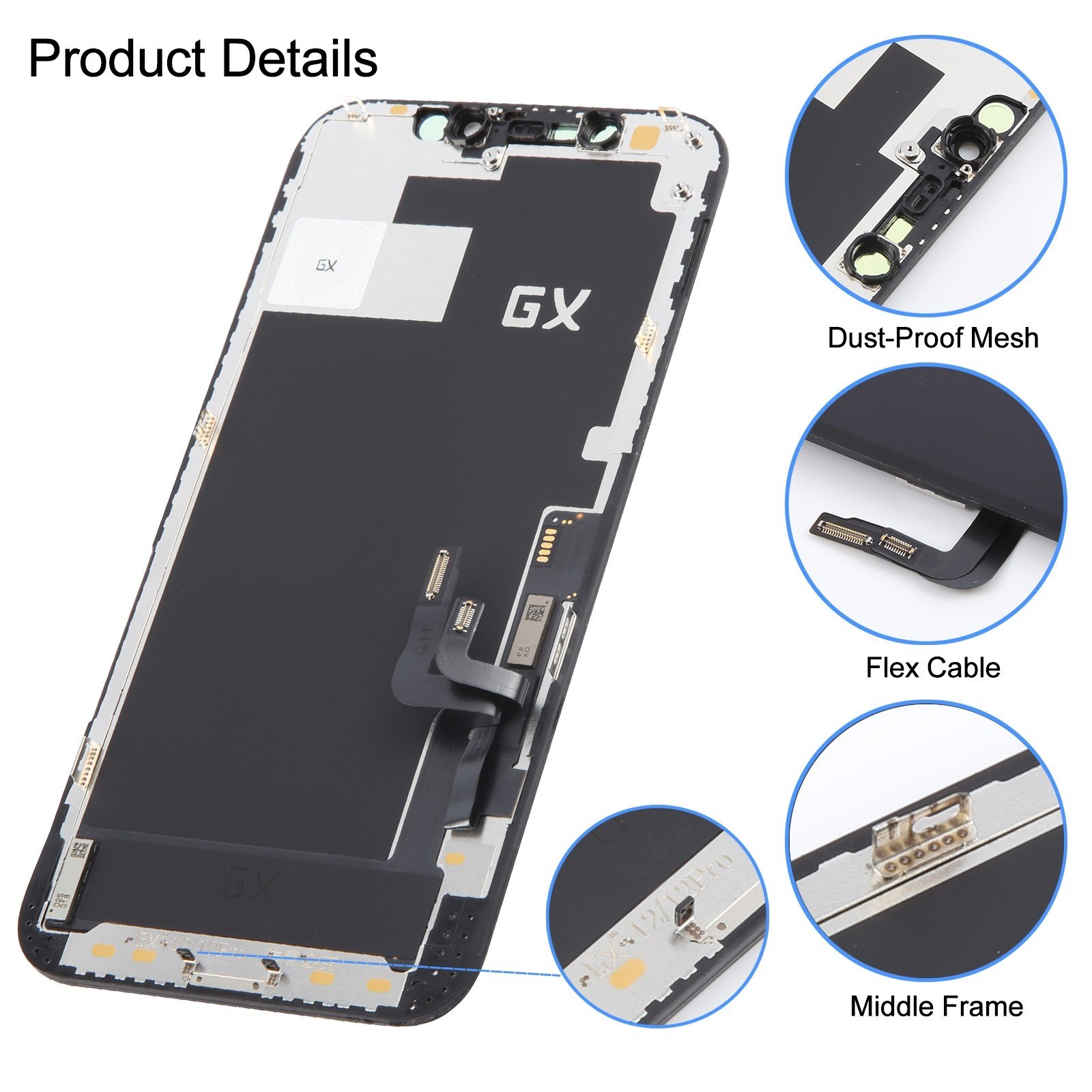 Teknonet Apple iPhone 12 Pro Uyumlu GX Oled Lcd+Dokunmatik NT-92595