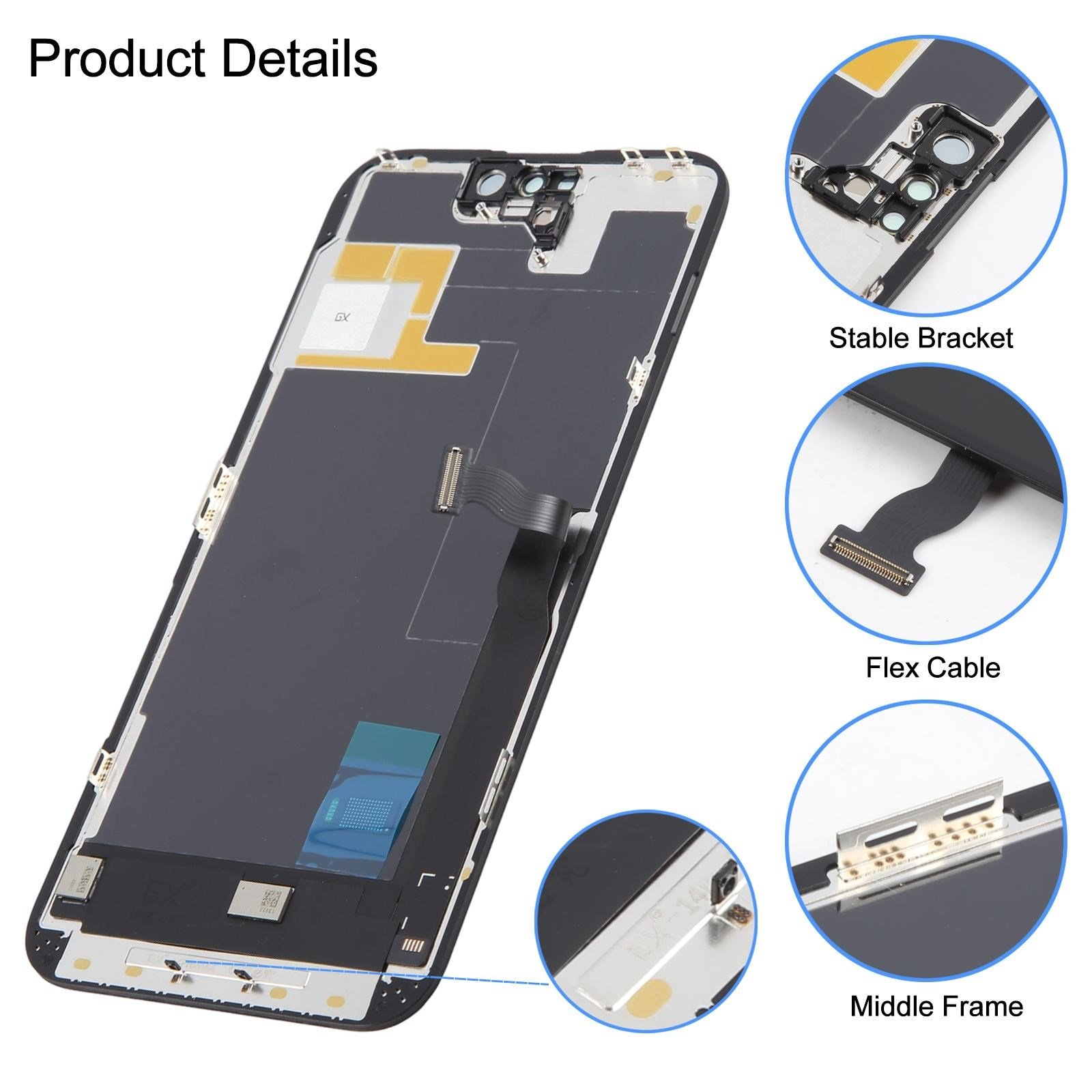 Teknonet Apple iPhone 14 Pro Max Uyumlu GX Oled Lcd+Dokunmatik+Çıtalı NT-110188