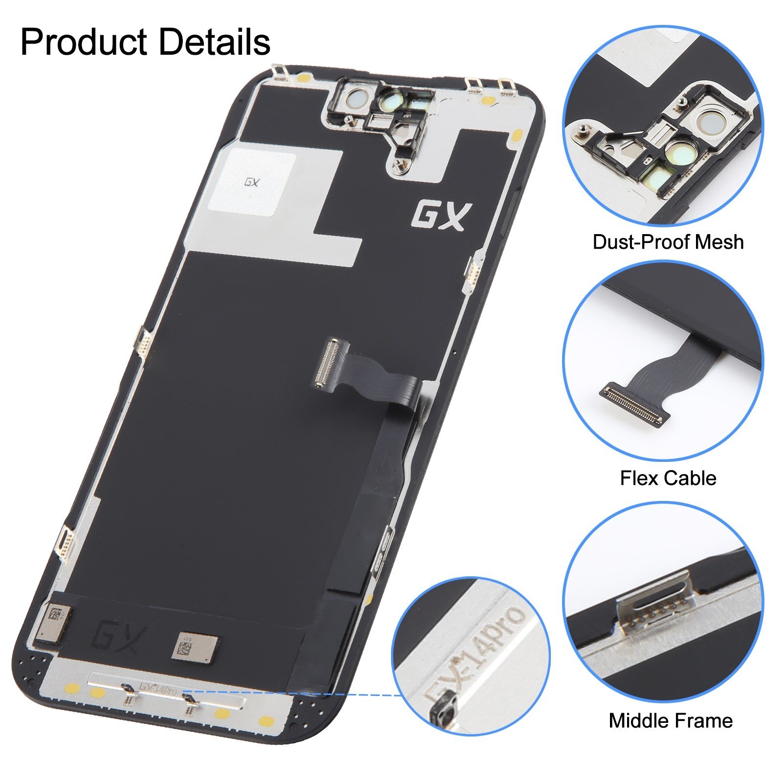 Teknonet Apple iPhone 14 Pro Uyumlu GX Oled Lcd+Dokunmatik+Çıtalı NT-110187