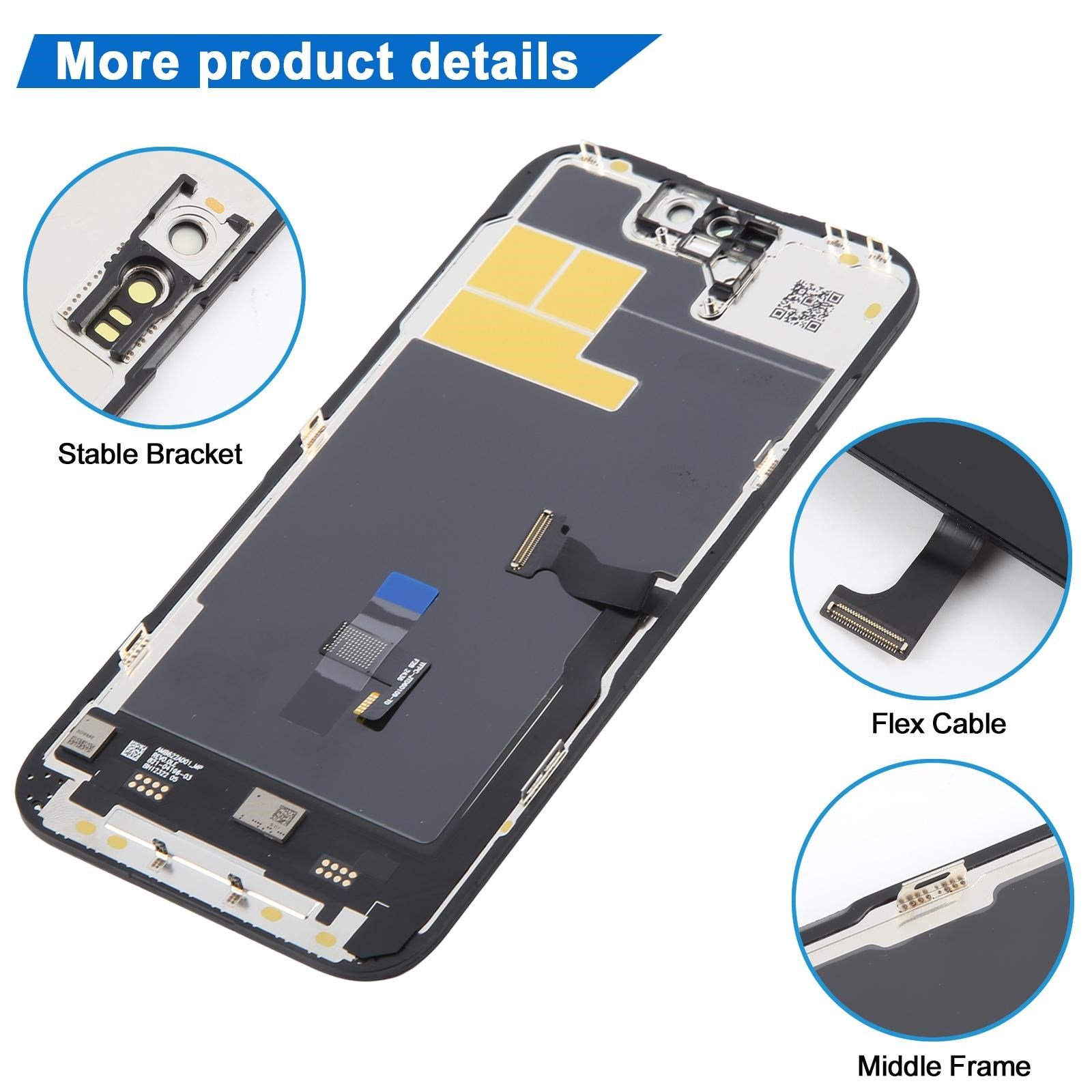 Teknonet Apple iPhone 15 Pro Max Uyumlu Diagnostics Lcd+Dokunmatik+Çıtalı NT-116412