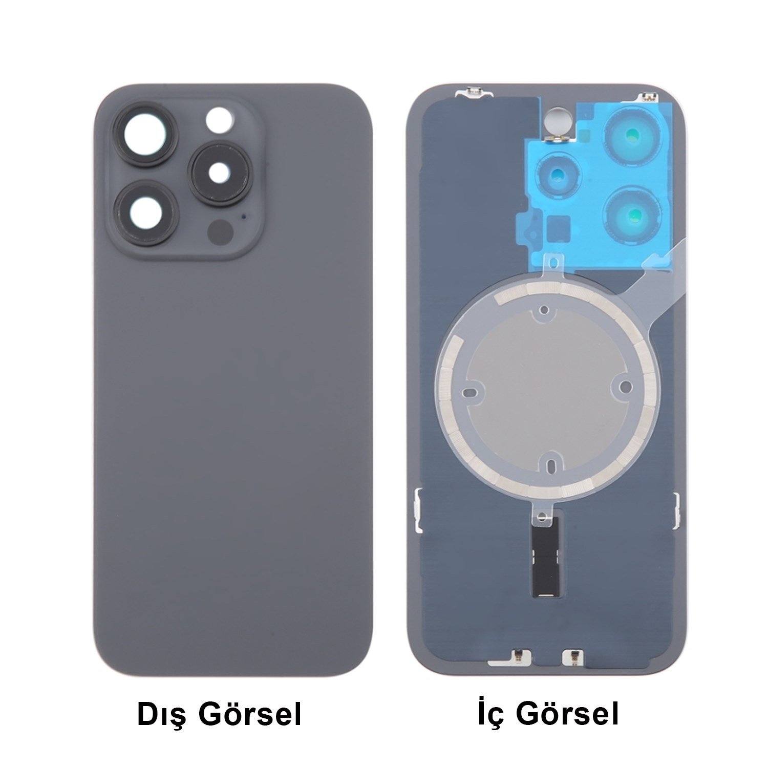Teknonet Apple iPhone 16 Pro Uyumlu Kamera Camlı Batarya Kapağı + Magsafe Flex NT-114790