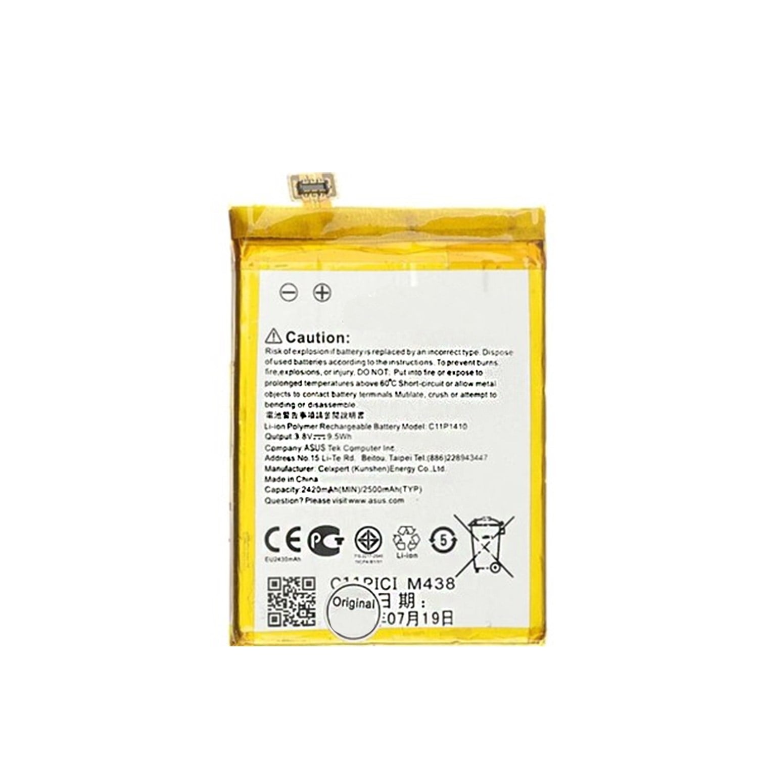 Teknonet Asus Zenfone 5 Lite A502Cg Uyumlu Asus C11P1410 2400 MAh Batarya NT-19478