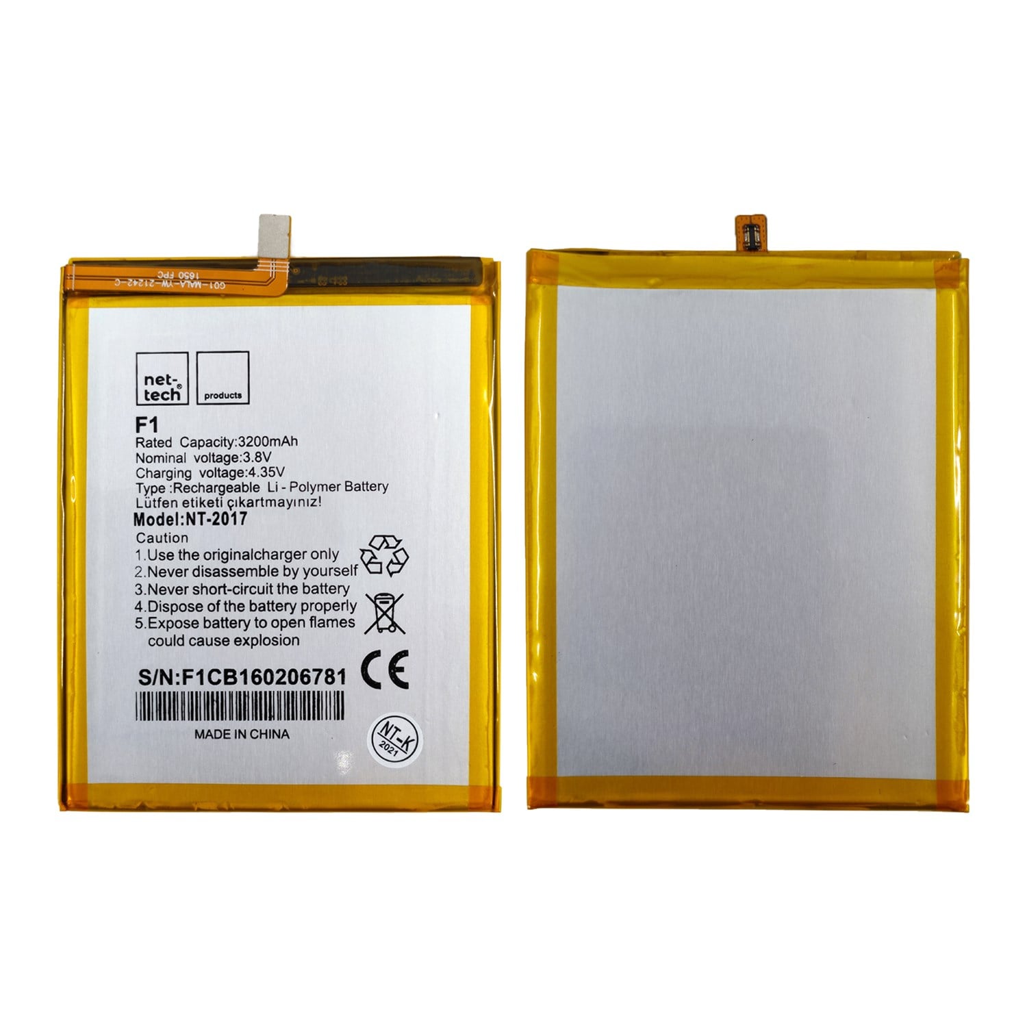 Teknonet Casper Via F1 Uyumlu Nettech 3200 MAh Batarya NT-85724