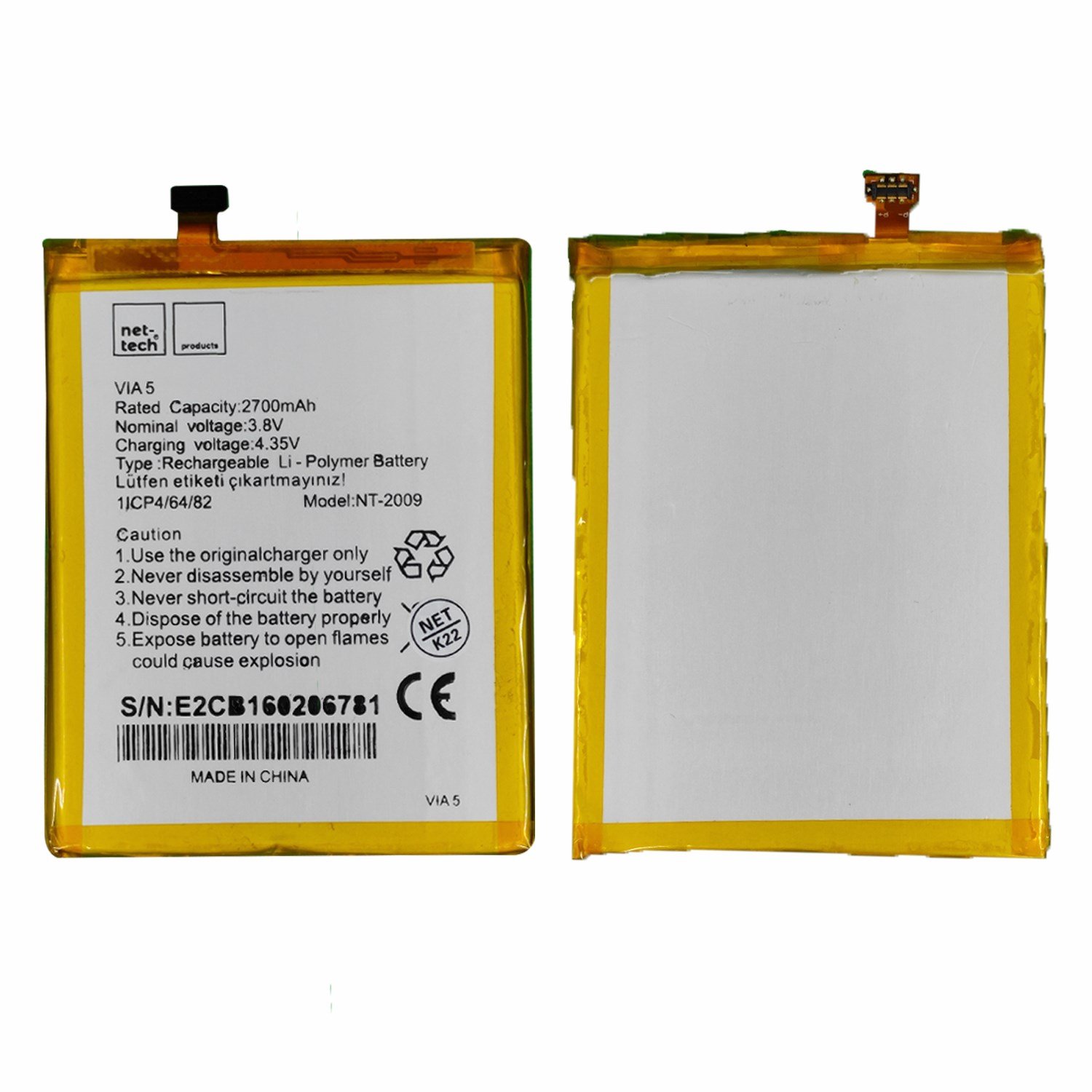 Teknonet Casper Via V5 Uyumlu Nettech NT-93118 Batarya NT-93118