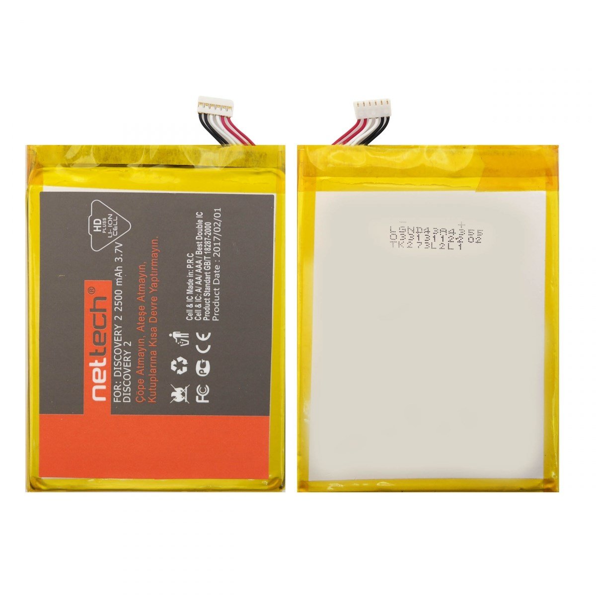 Teknonet General Mobile Discovery 2 Uyumlu Nettech NT-14703 2500 MAh Batarya NT-14703