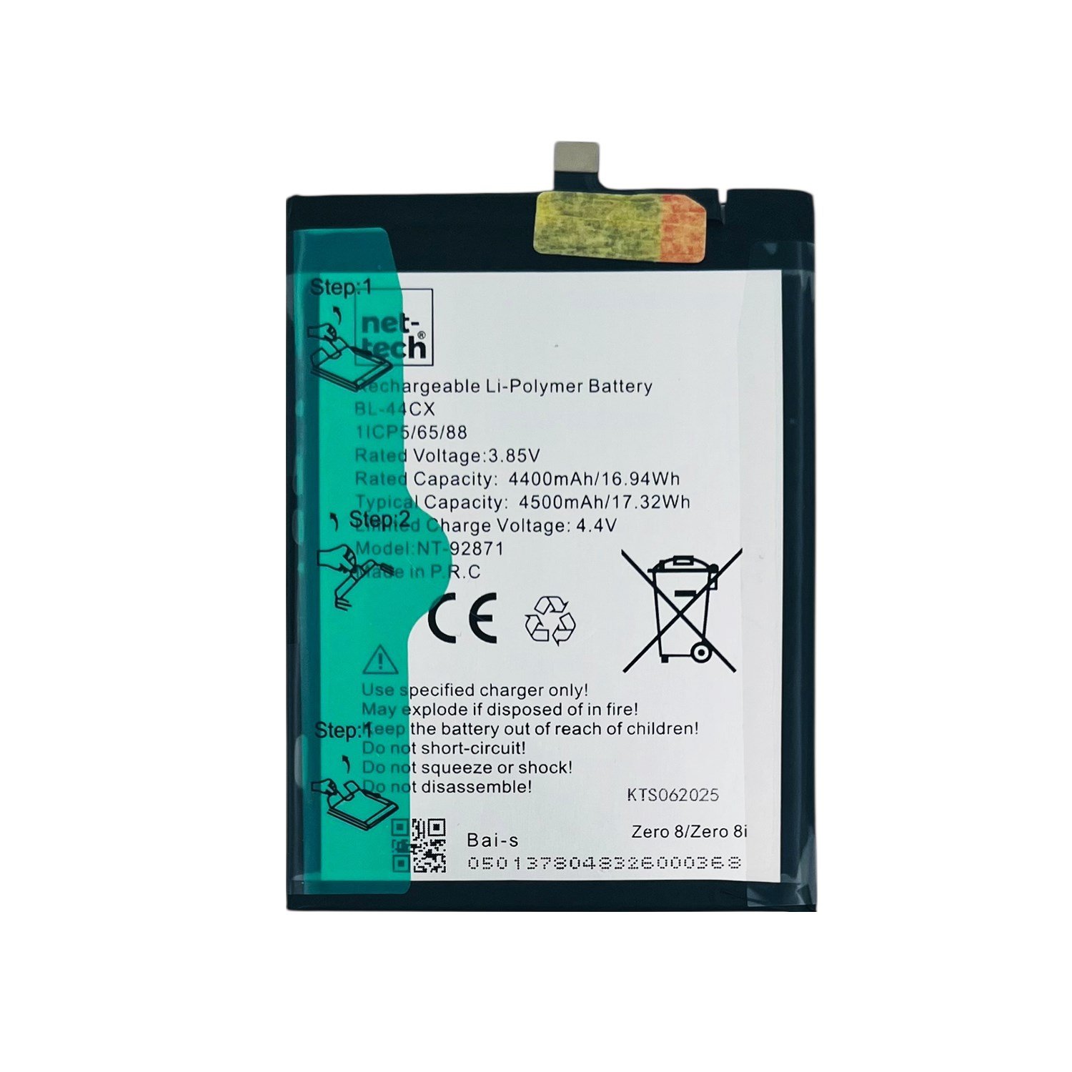 Teknonet İnfinix Zero 8i Uyumlu İnfinix BL-44CX 4400 mAh Batarya NT-92871