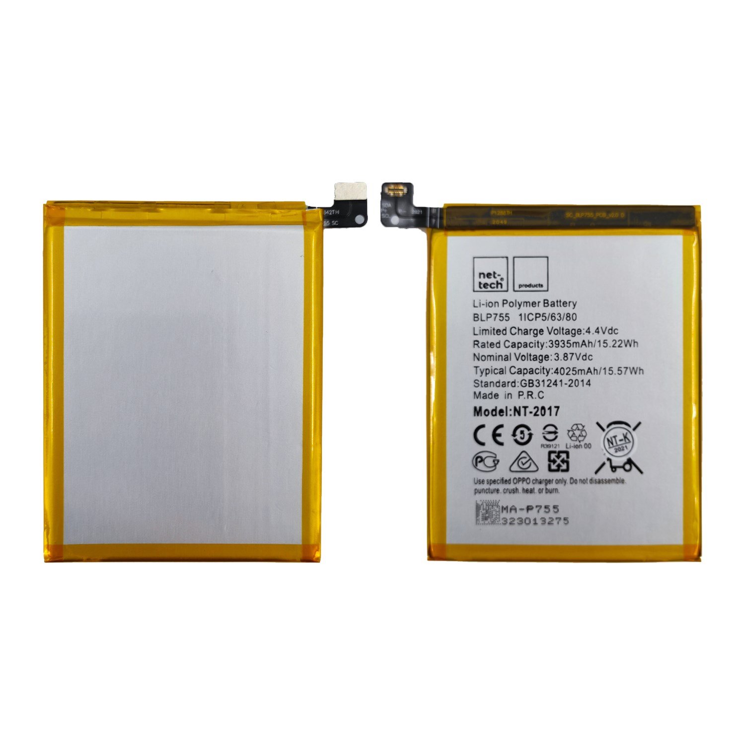 Teknonet Oppo Reno 3 Uyumlu Nettech 3900 MAh Batarya NT-86134