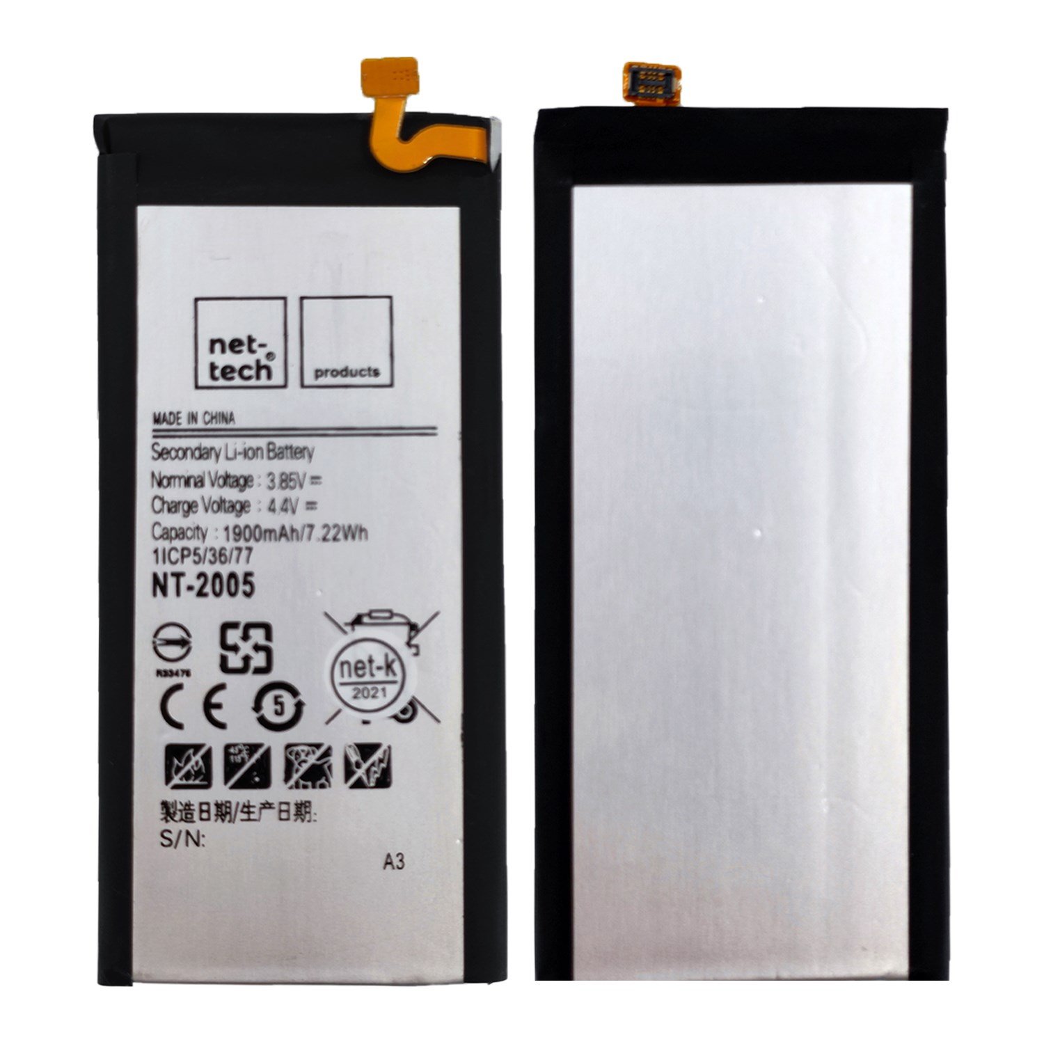 Teknonet Samsung Galaxy A300 A3 2015 Uyumlu Nettech 1900 MAh Batarya NT-85734