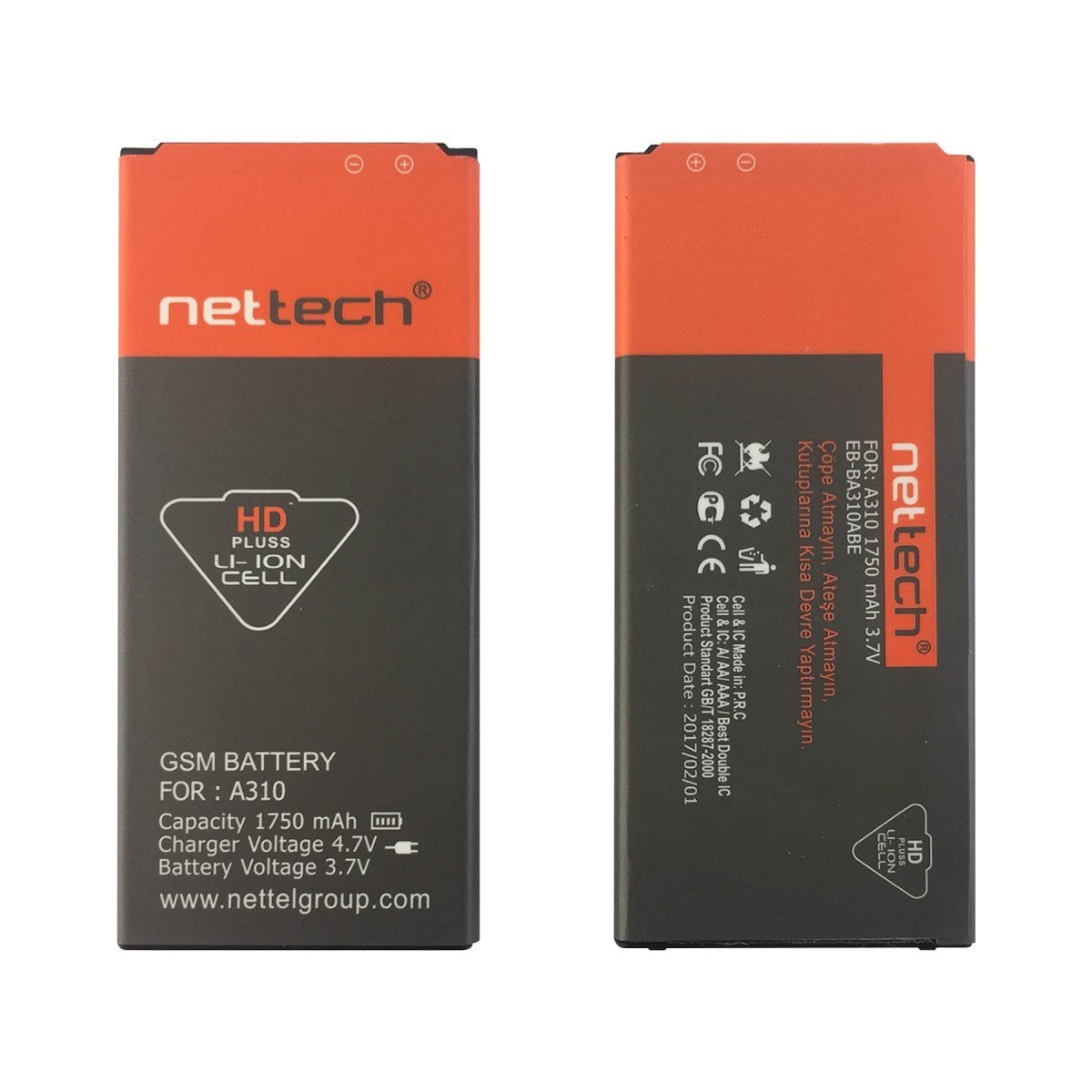 Teknonet Samsung Galaxy A310 A3 2016 Uyumlu Nettech 1700 MAh Batarya NT-14700