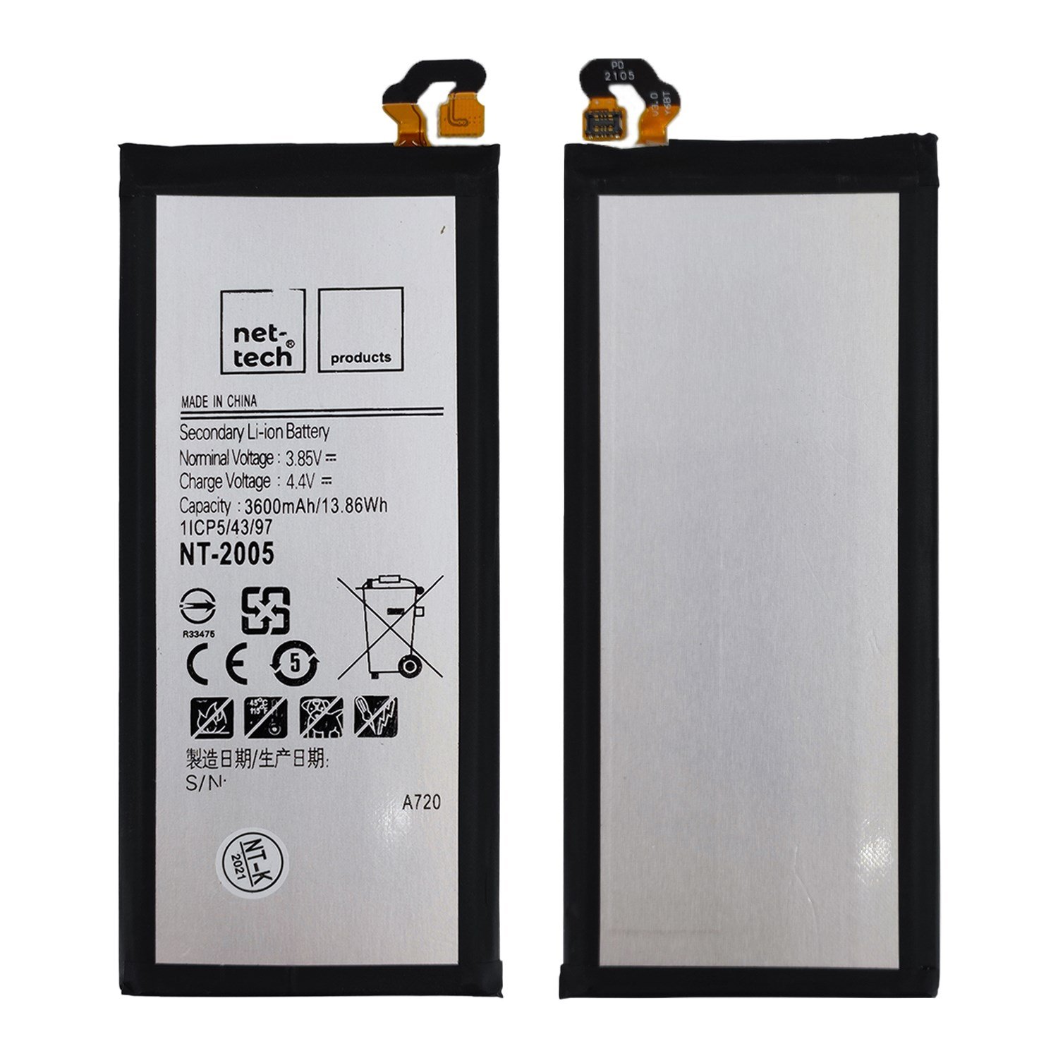 Teknonet Samsung Galaxy A720 A7 2017 Uyumlu Nettech 3600 MAh Batarya NT-85742