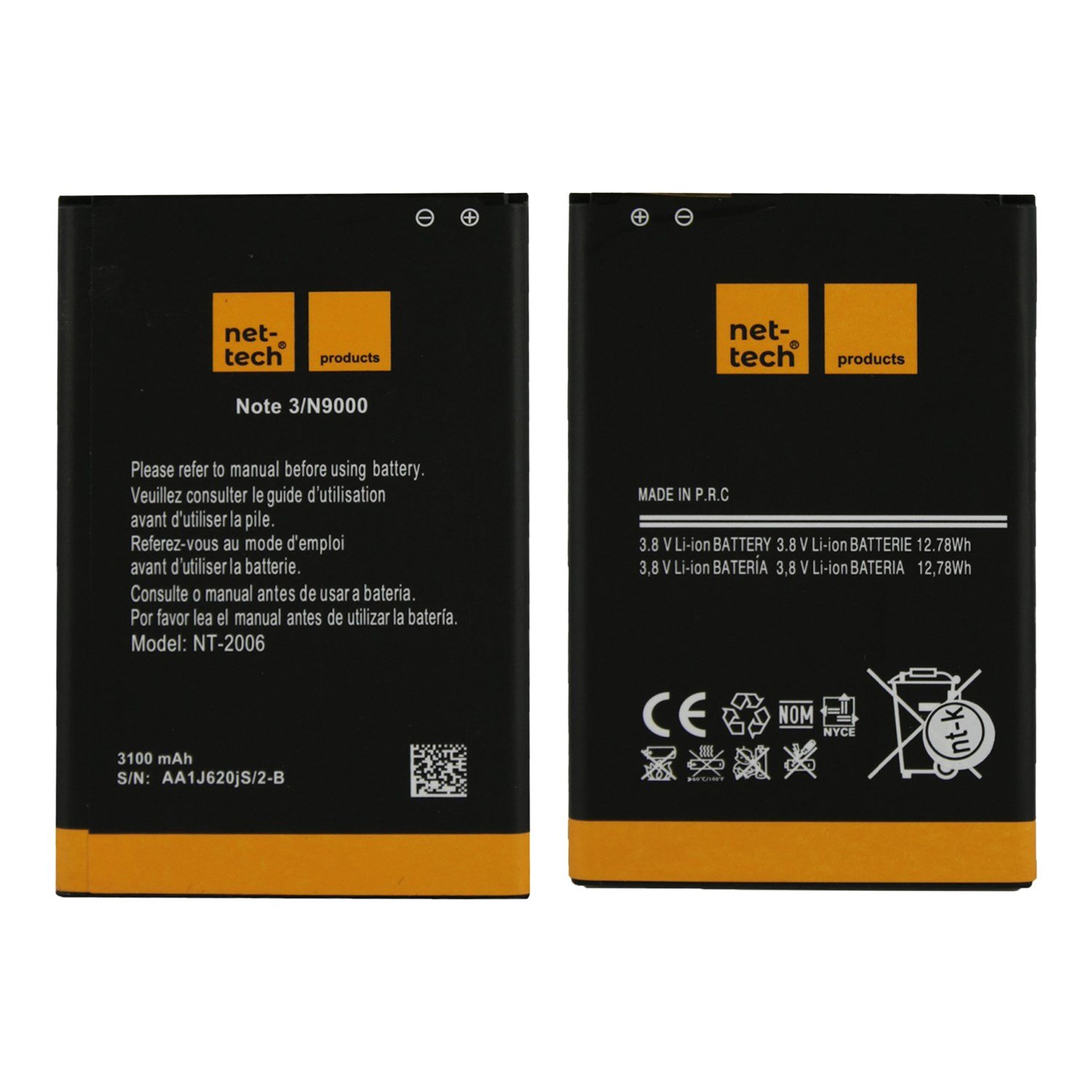 Teknonet Samsung Galaxy N9000 Note 3 Uyumlu Nettech 2900 MAh Batarya NT-32427