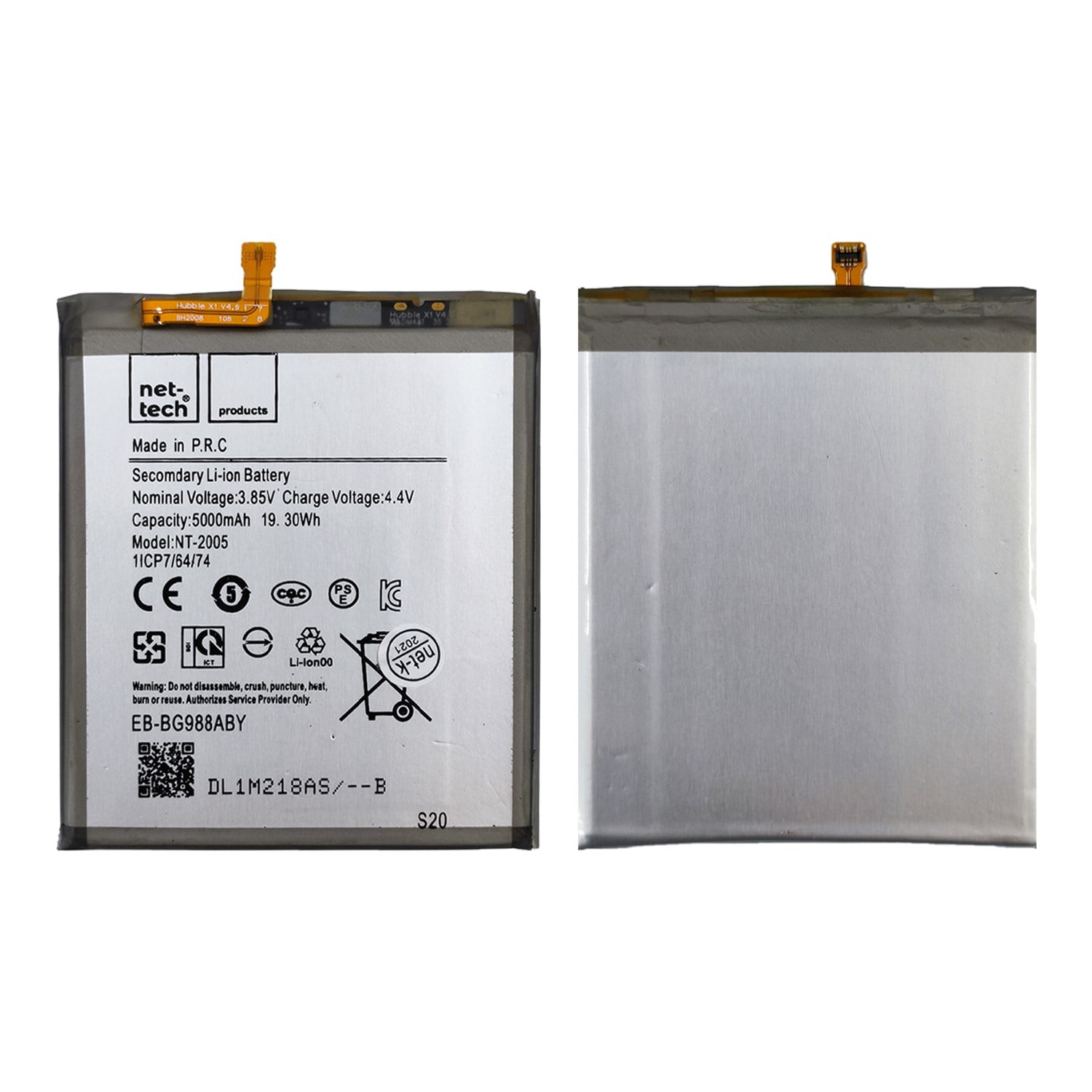 Teknonet Samsung Galaxy S20 Uyumlu Nettech NT-2005 5000 MAh Batarya NT-82554