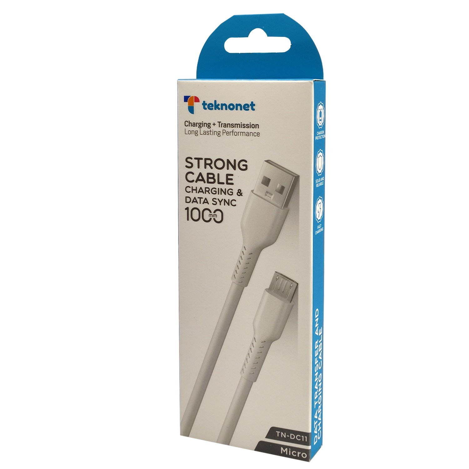 Teknonet TN-DC11 2.4A Plastik 100 Cm Micro Şarj ve Data Kablosu NT-92577