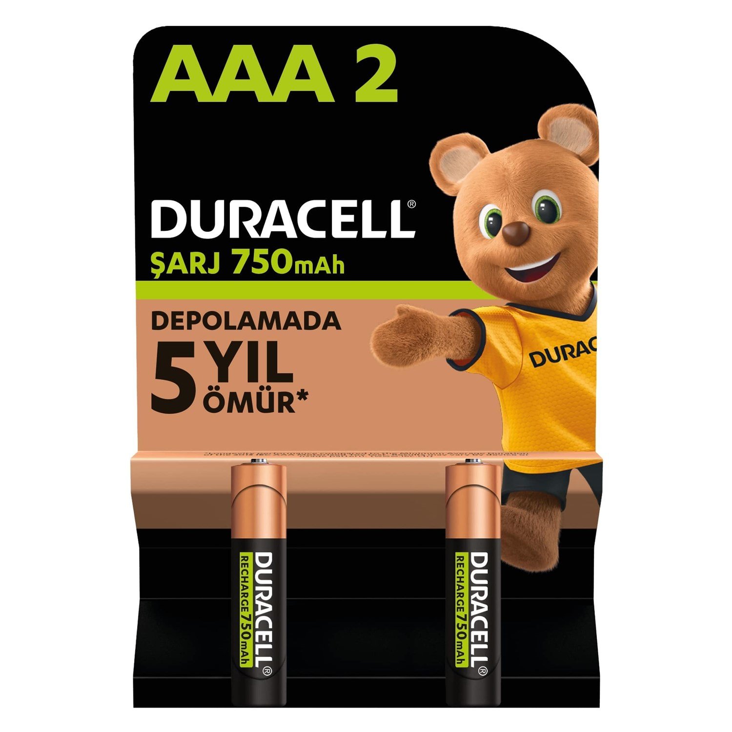 Teknonet Uyumlu Duracell AAA 1.2 V Şarj Edilebilir 2li İnce Kalem Pil 750 MAh Batarya NT-112808