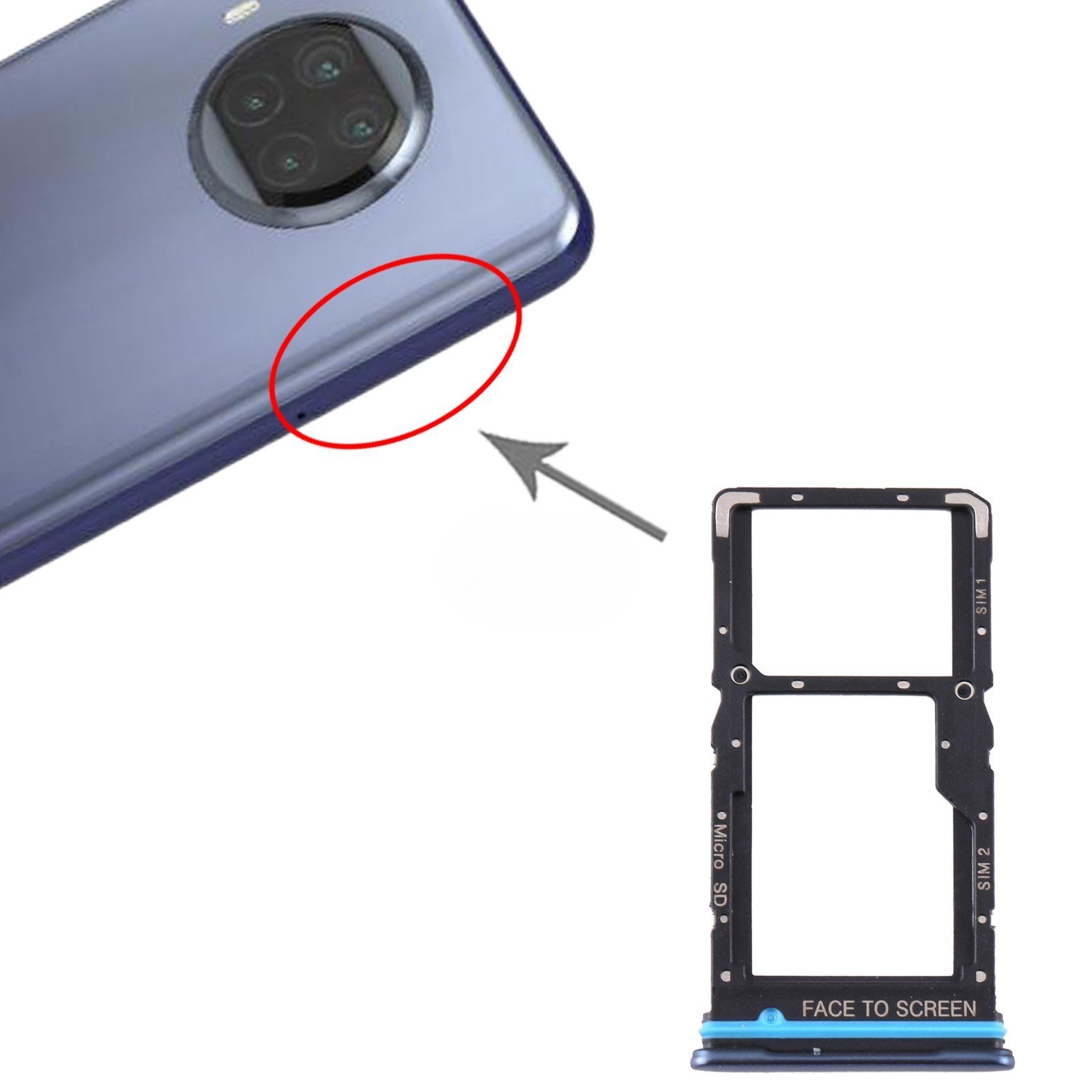 Teknonet Xiaomi Mi 10T Lite Uyumlu Hafıza Kart + Sim Metali NT-102479