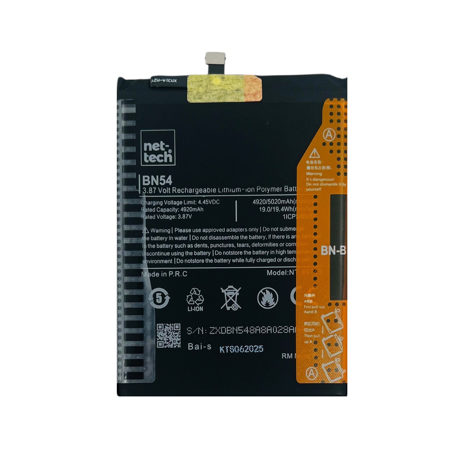 Teknonet Xiaomi Redmi Note 9 Uyumlu Nettech BN54 4900 mAh Batarya NT-85743