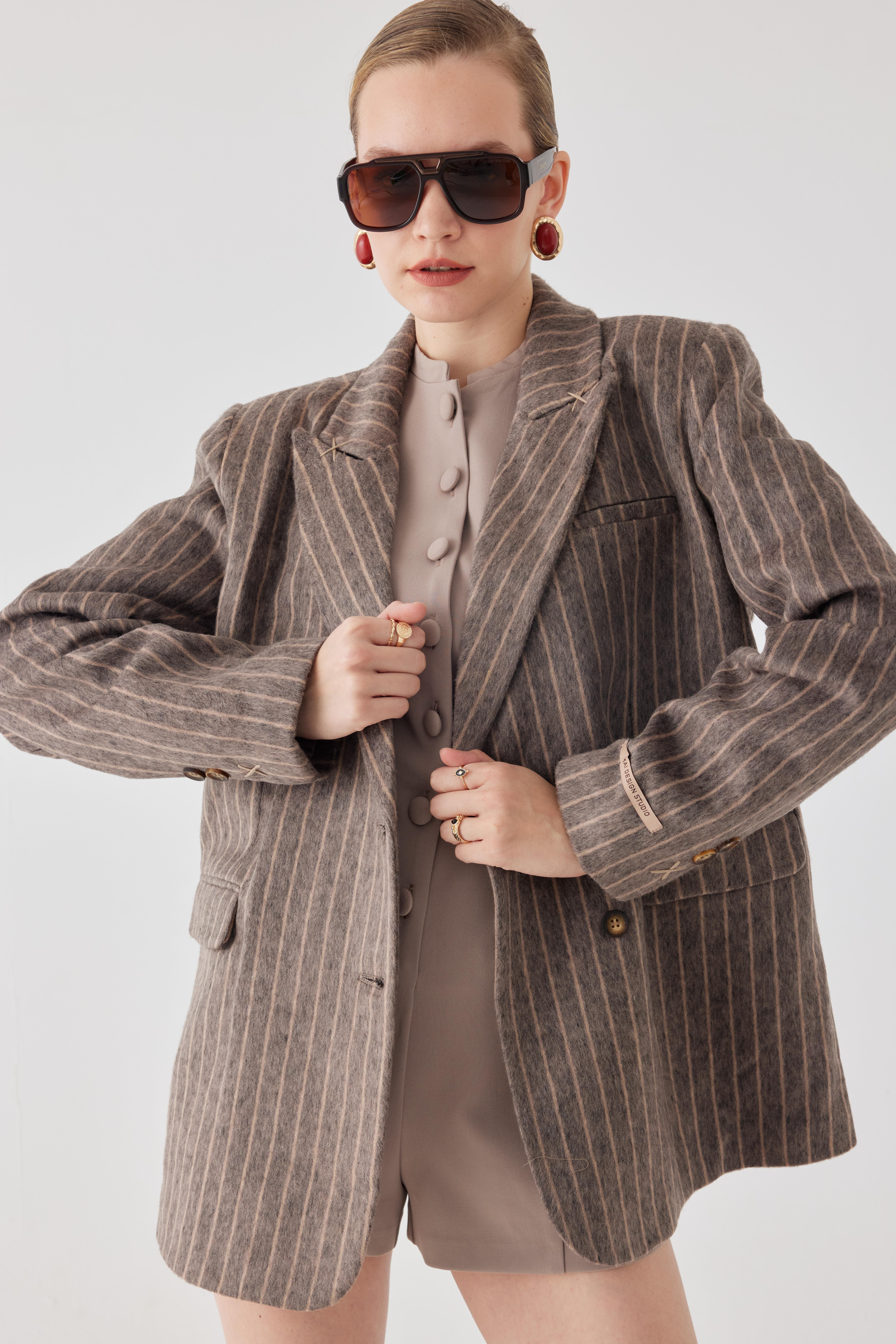 Peters Dikiş Detaylı Cizgili Blazer 